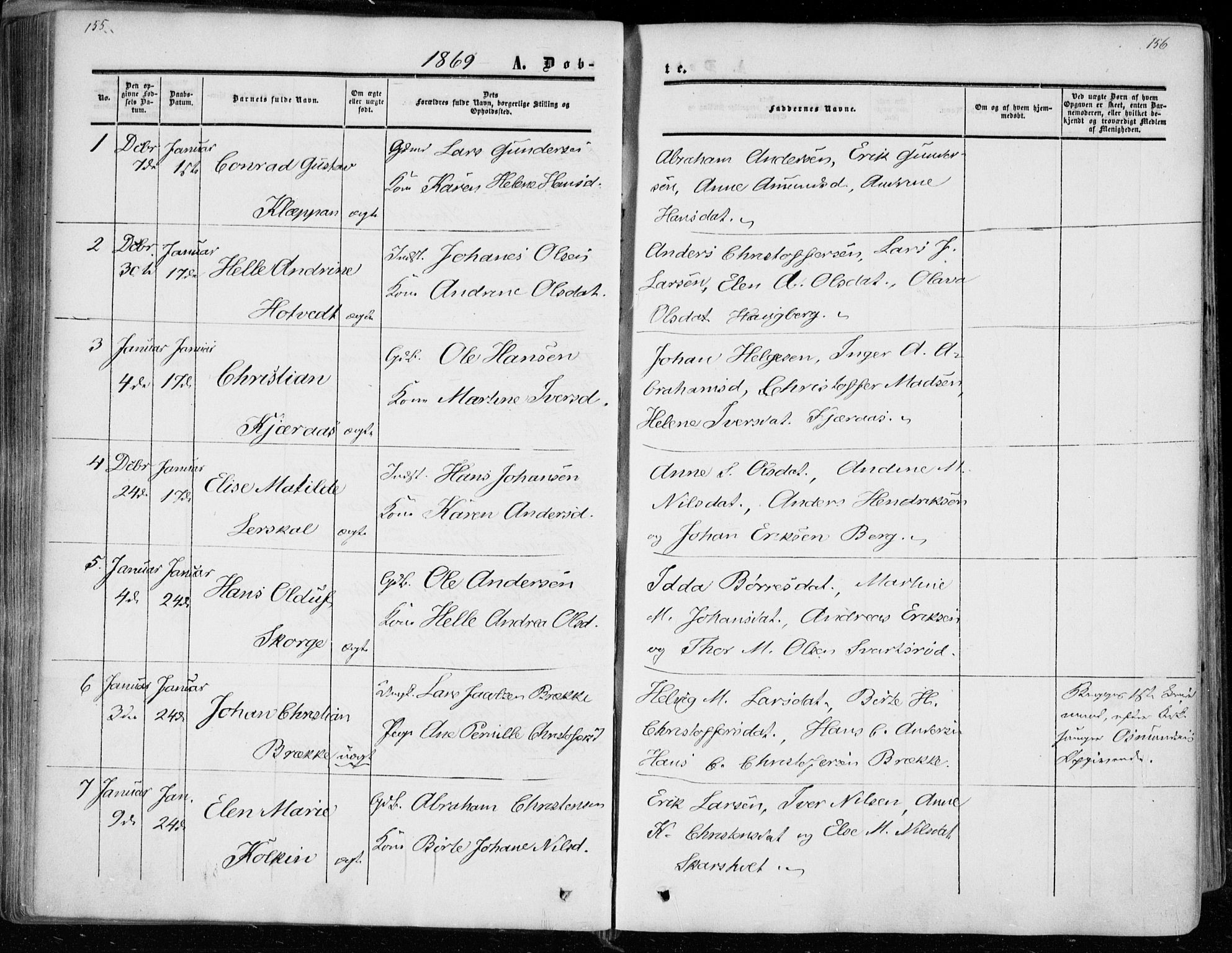 Andebu kirkebøker, AV/SAKO-A-336/F/Fa/L0005: Ministerialbok nr. I 5, 1857-1870, s. 155-156