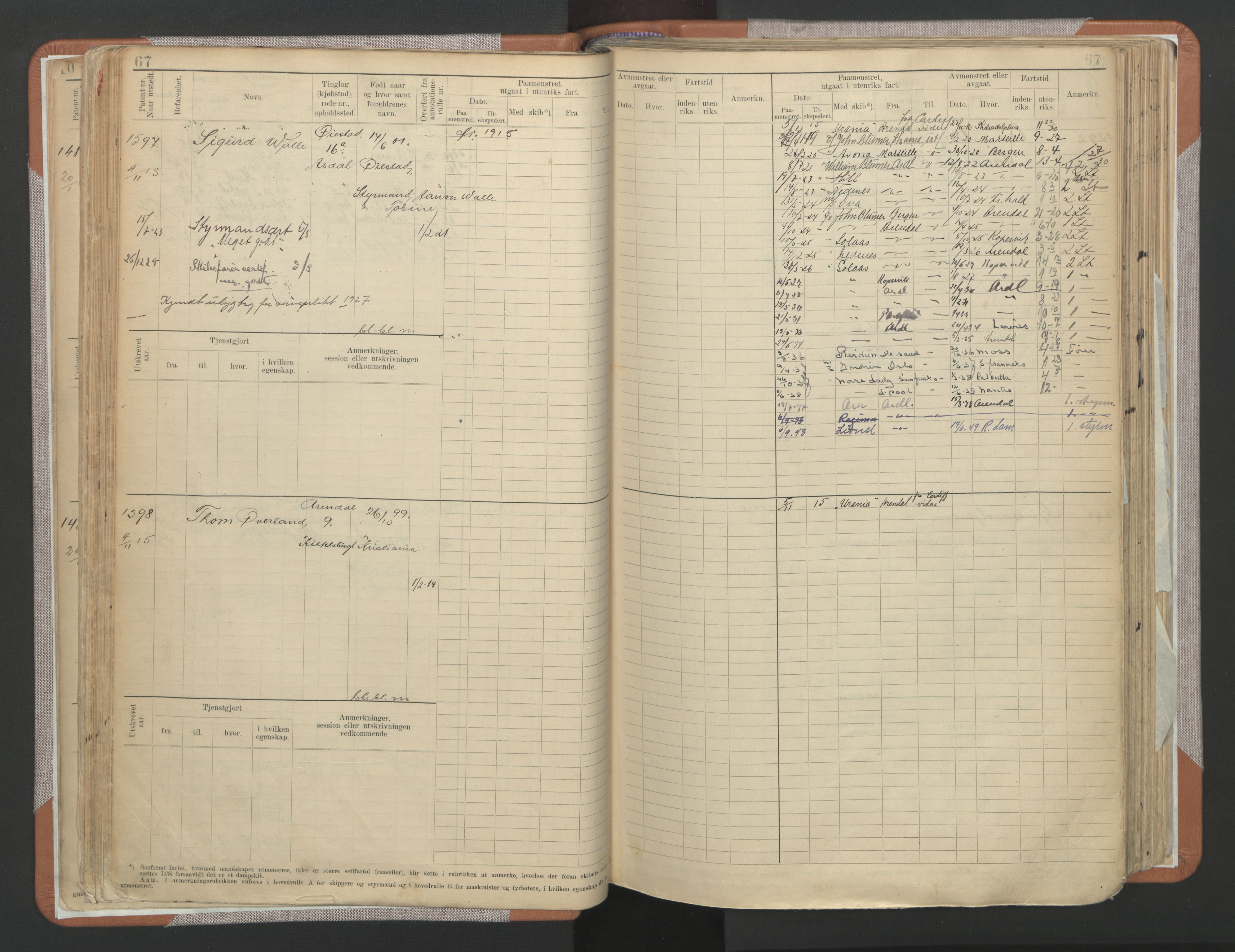 Arendal mønstringskrets, AV/SAK-2031-0012/F/Fb/L0022: Hovedrulle A nr 1466-2242, S-20, 1914-1930, s. 71