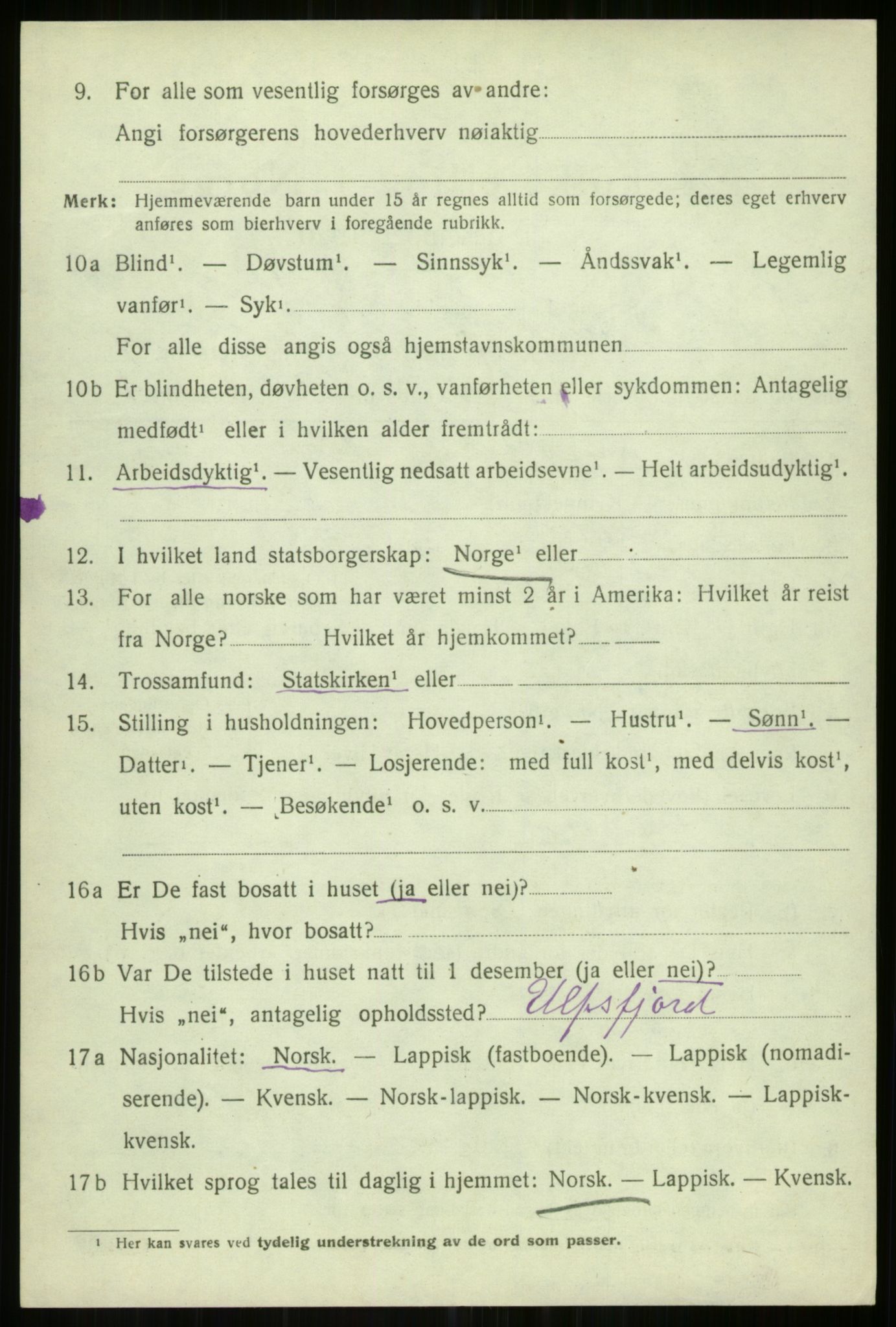 SATØ, Folketelling 1920 for 1935 Helgøy herred, 1920, s. 3216