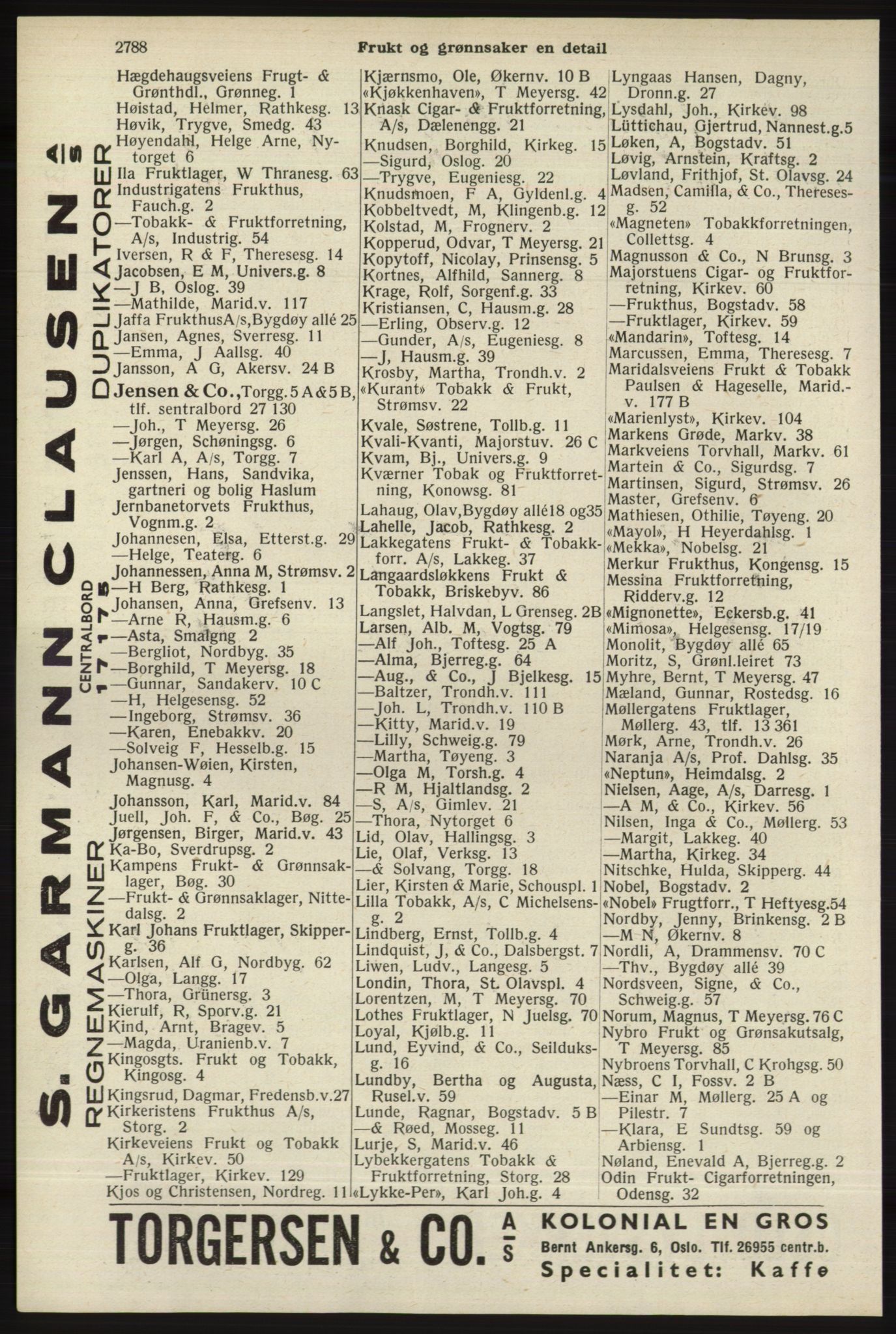Kristiania/Oslo adressebok, PUBL/-, 1940, s. 2738