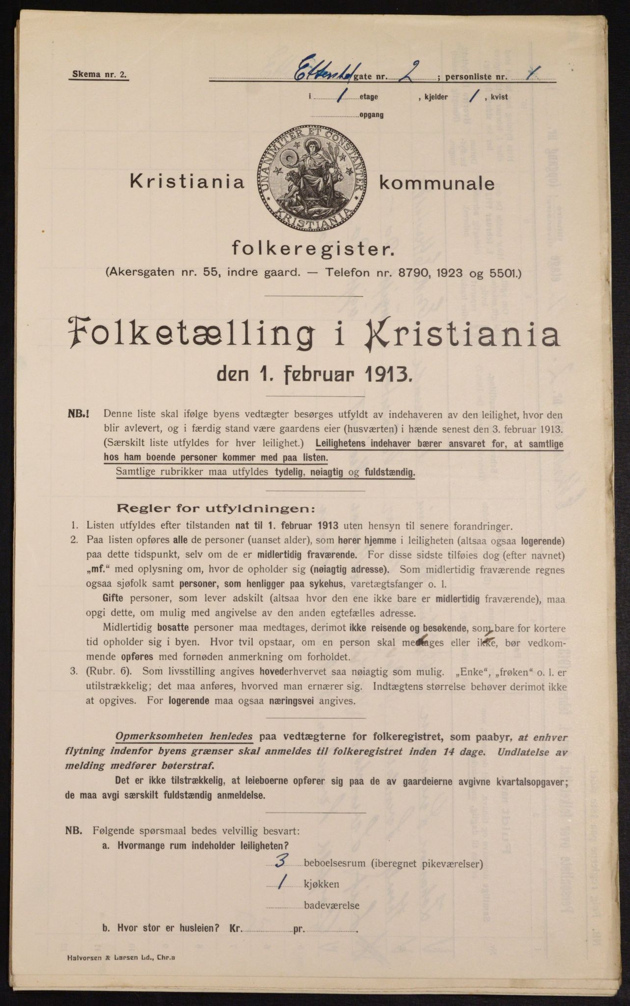 OBA, Kommunal folketelling 1.2.1913 for Kristiania, 1913, s. 22459