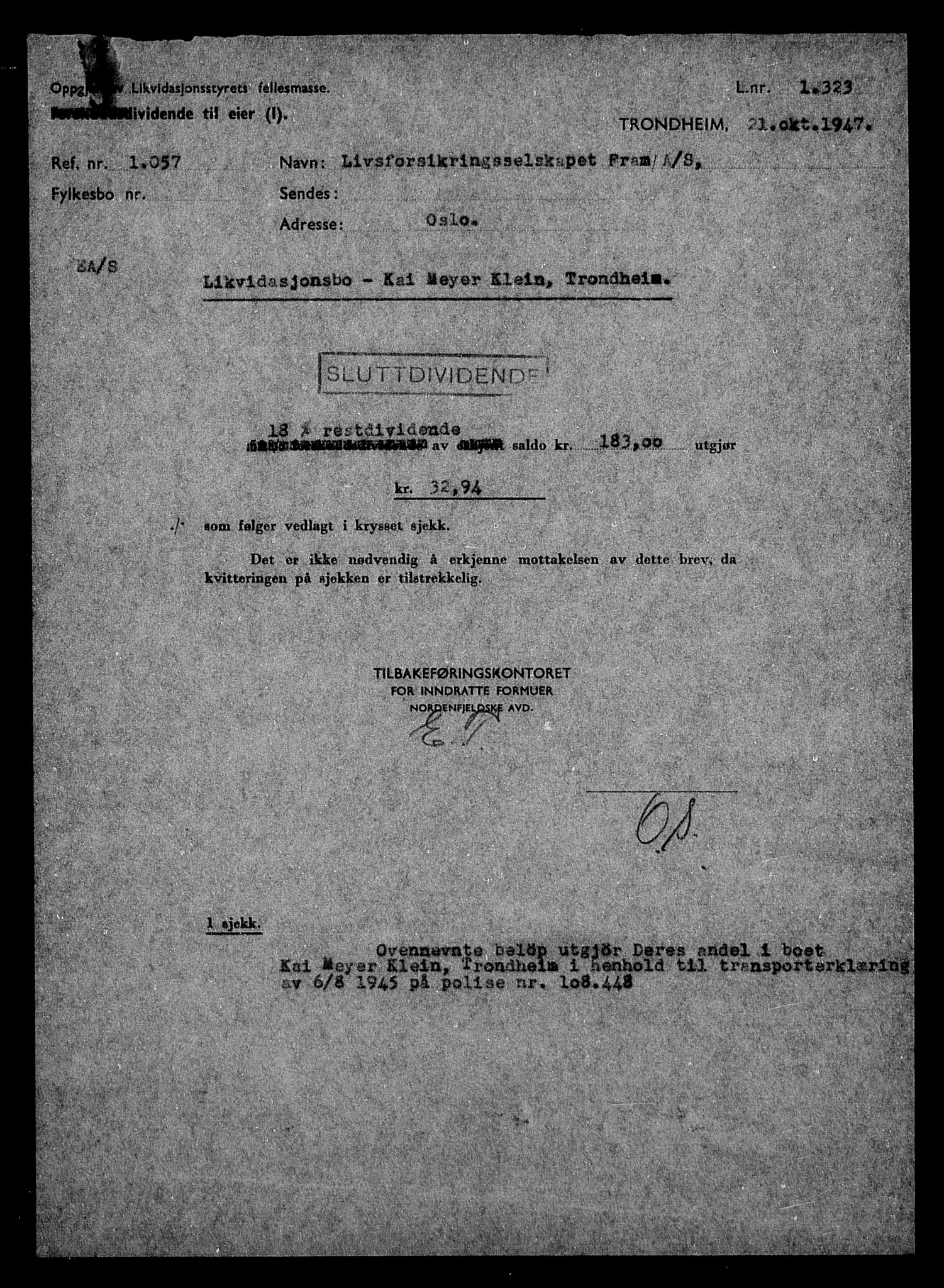 Justisdepartementet, Tilbakeføringskontoret for inndratte formuer, AV/RA-S-1564/H/Hc/Hca/L0900: --, 1945-1947, s. 353