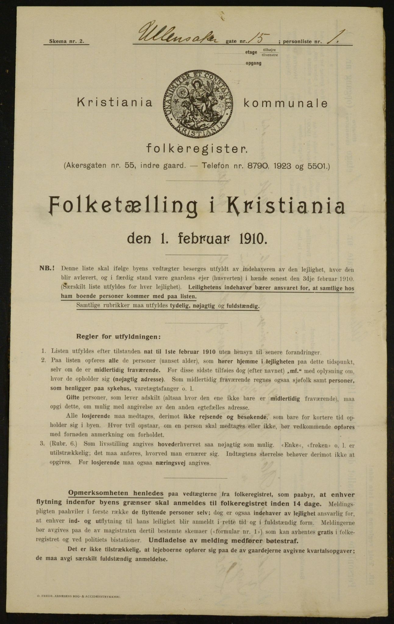 OBA, Kommunal folketelling 1.2.1910 for Kristiania, 1910, s. 112666