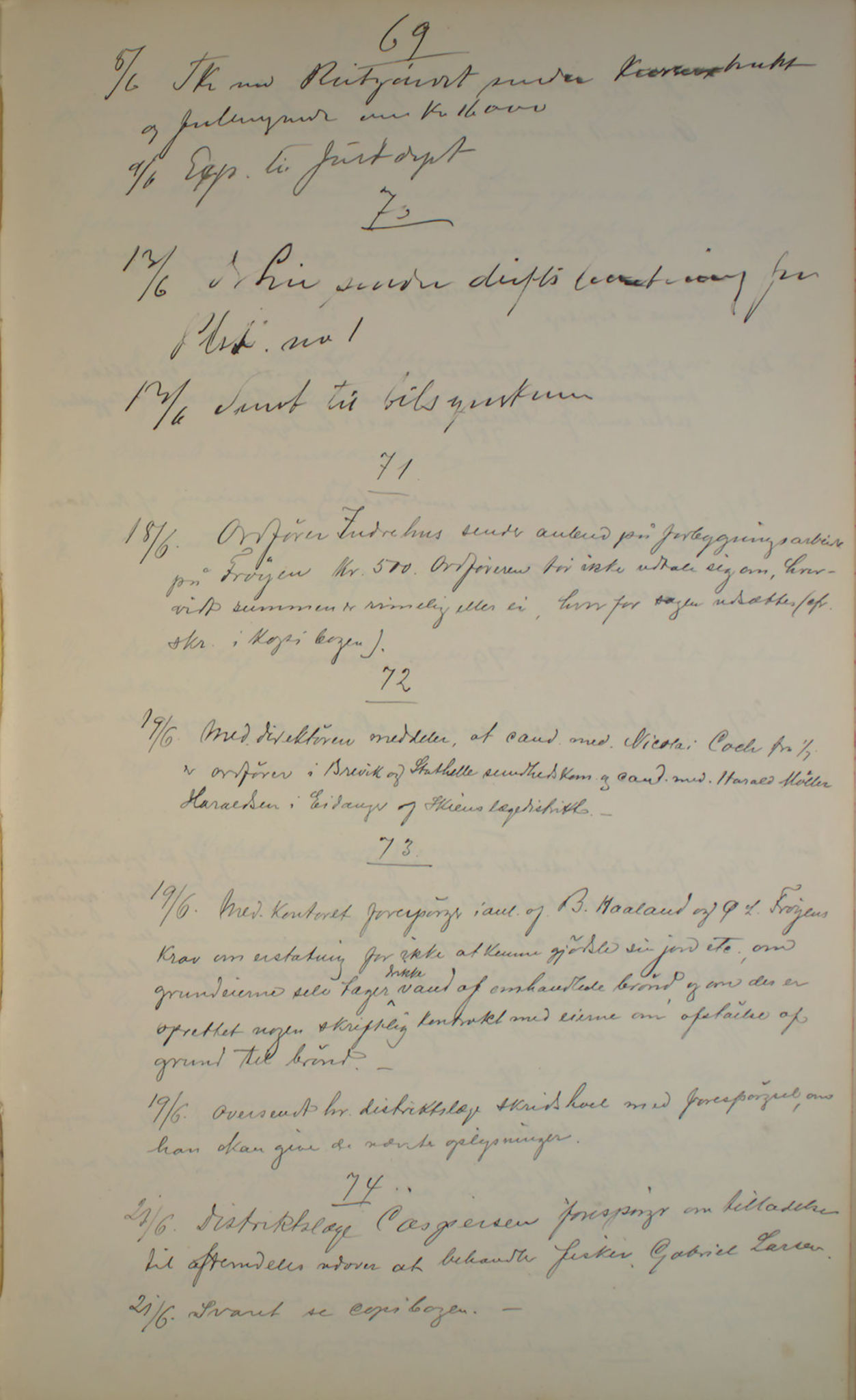 Lepraarkiver - Overlegen for den spedalske sykdom, AV/SAB-A-61001/B.c/L0007: Journal, 1899-1916