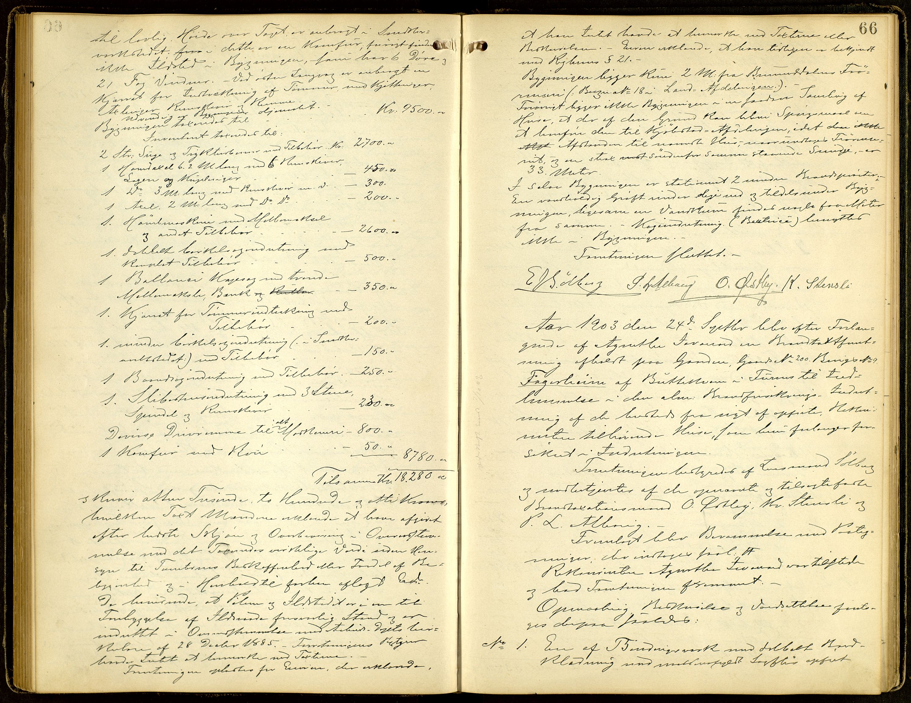 Norges Brannkasse, Furnes, AV/SAH-NBRANF-004/F/L0001: Branntakstprotokoll, 1895-1916, s. 65b-66a