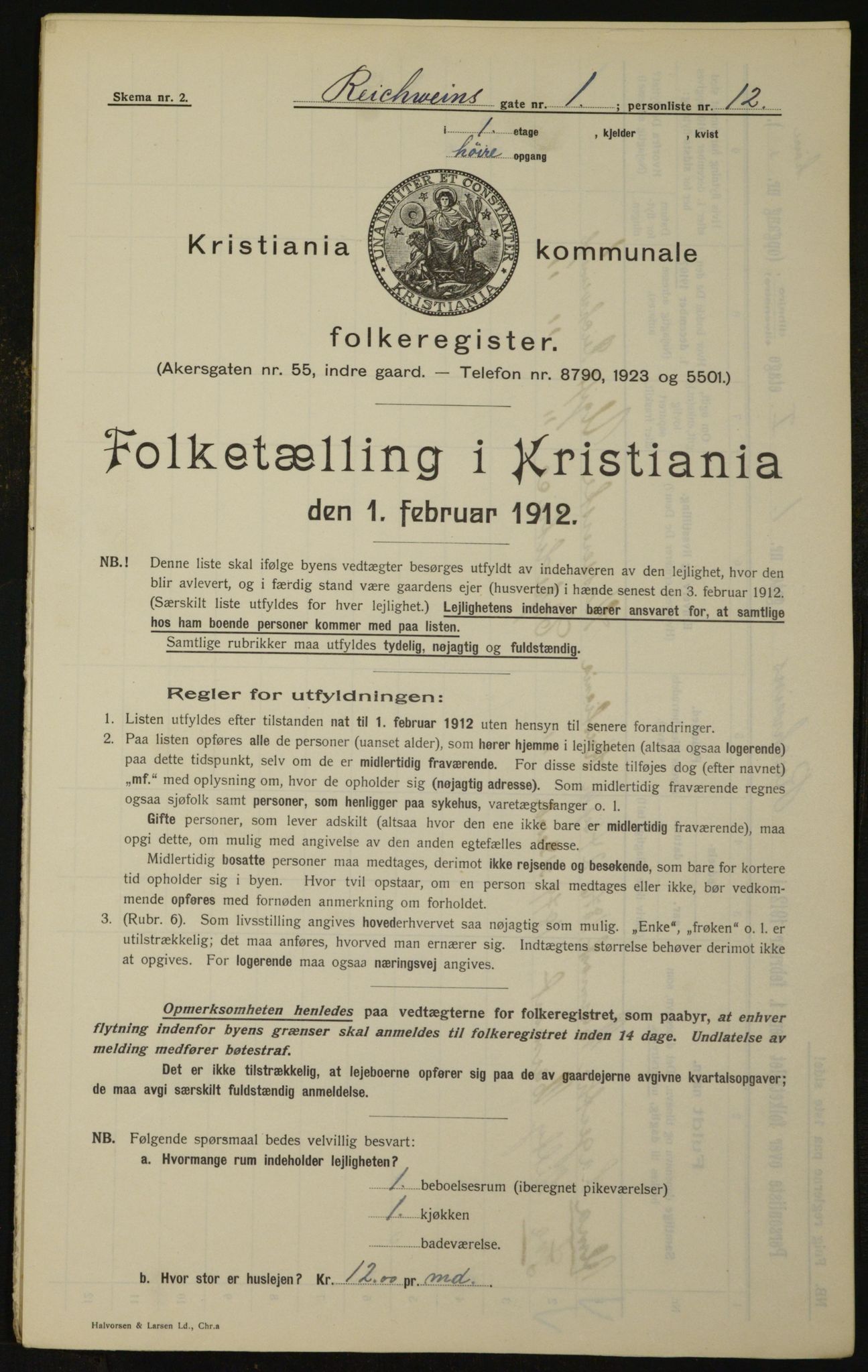 OBA, Kommunal folketelling 1.2.1912 for Kristiania, 1912, s. 82833