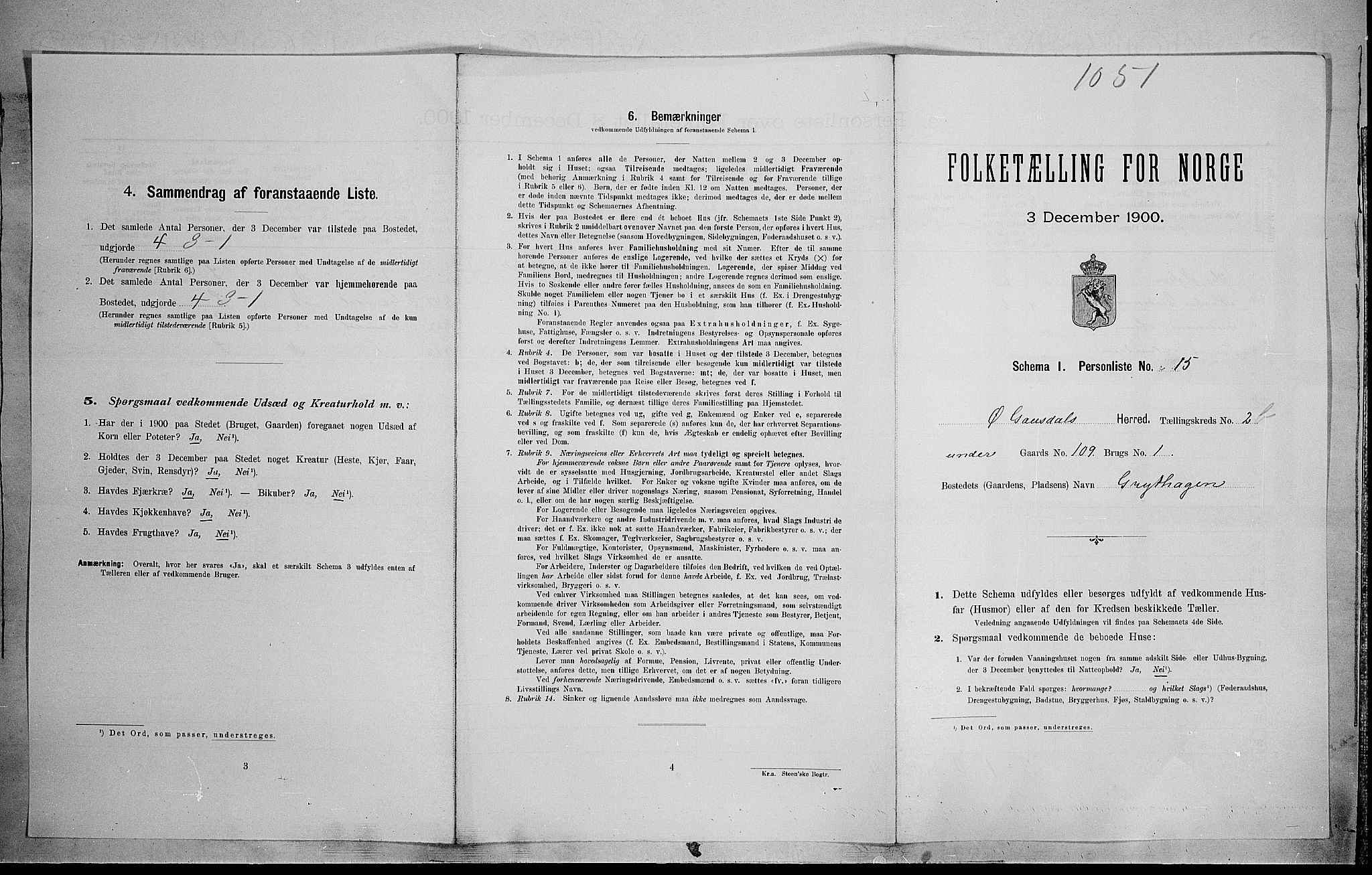 SAH, Folketelling 1900 for 0522 Østre Gausdal herred, 1900, s. 403