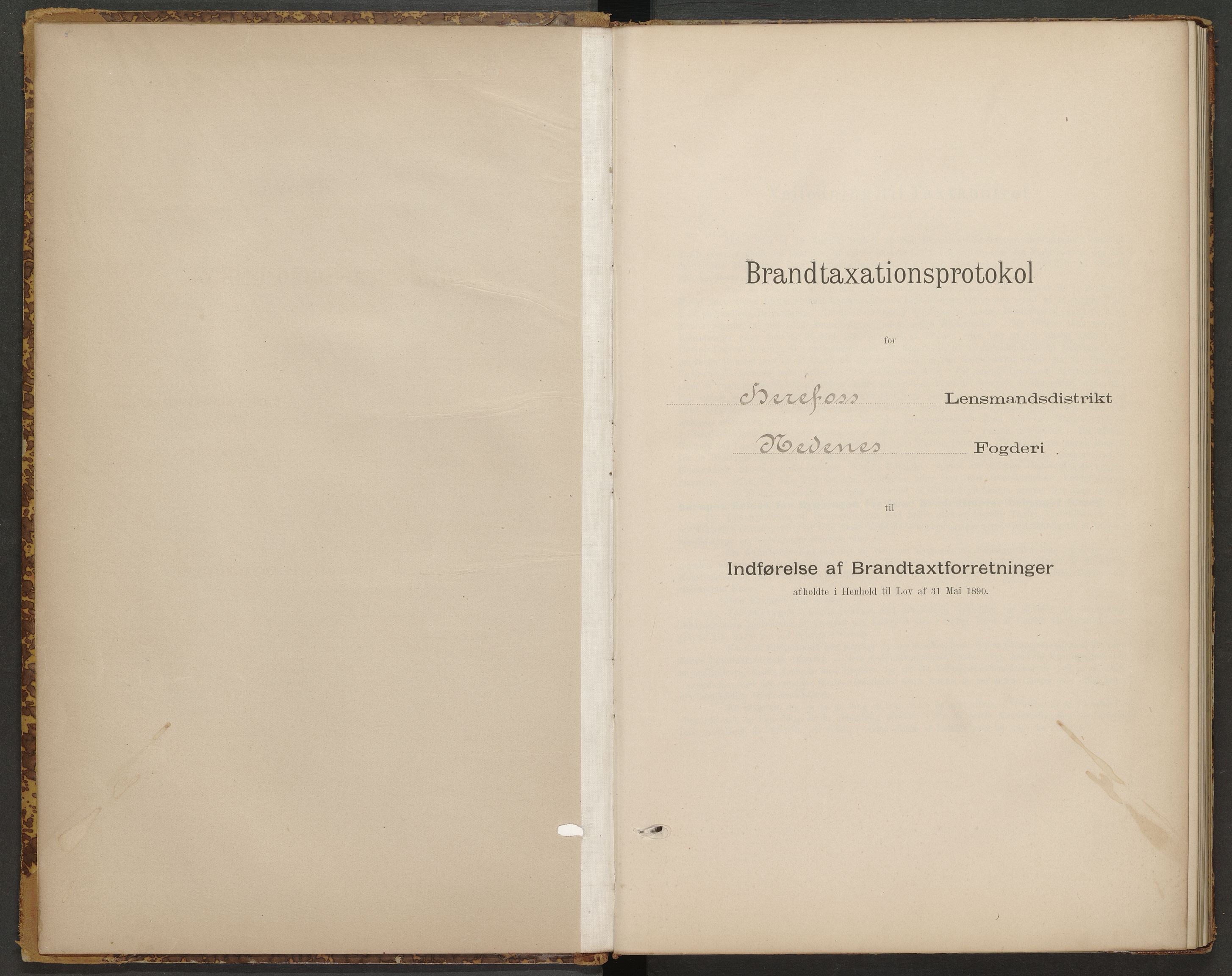 Norges Brannkasse Herefoss, AV/SAK-2241-0022/F/Fa/L0002: Branntakstprotokoll nr. 2 med gårdsnavnregister, 1894-1924