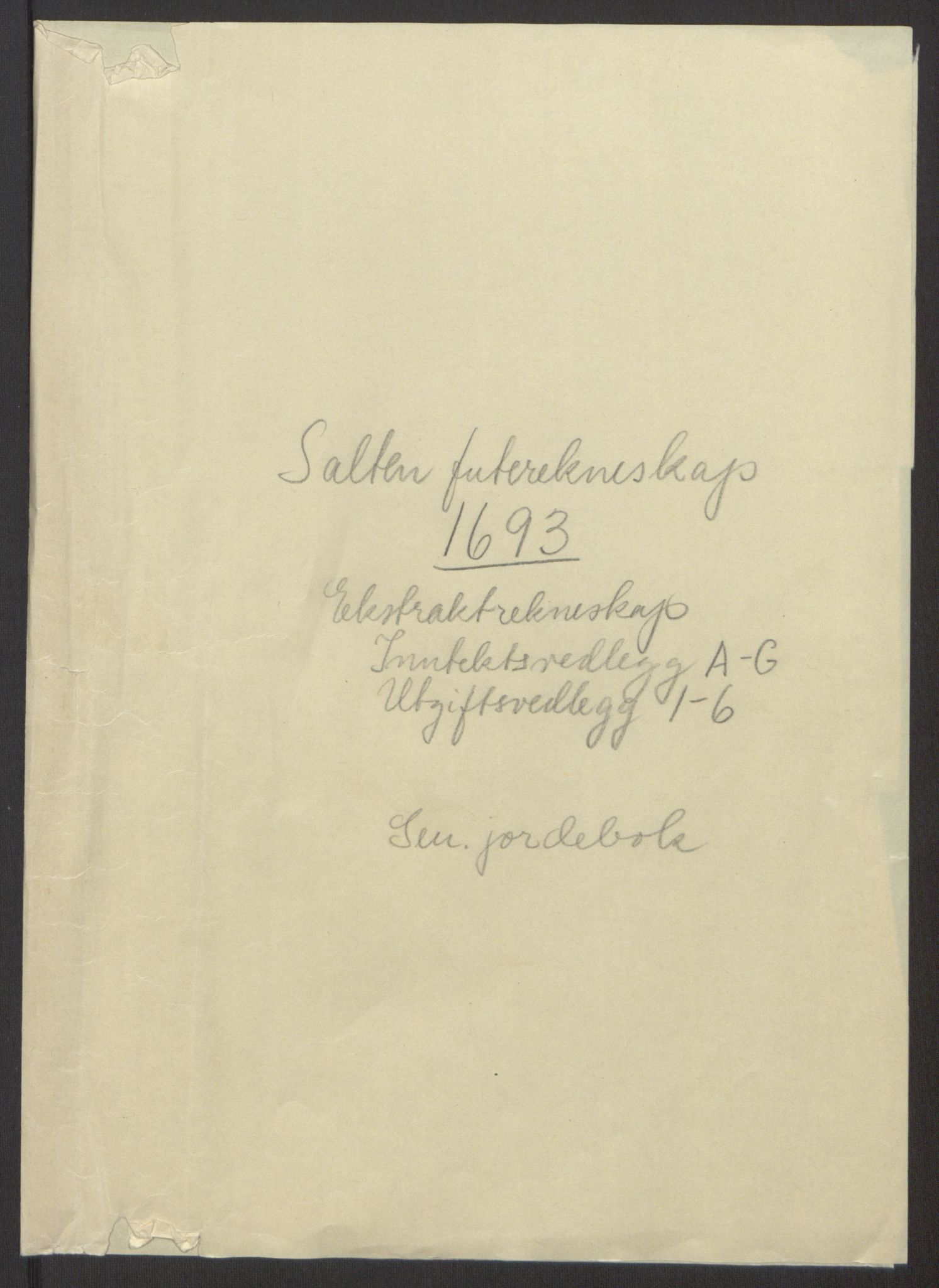 Rentekammeret inntil 1814, Reviderte regnskaper, Fogderegnskap, RA/EA-4092/R66/L4577: Fogderegnskap Salten, 1691-1693, s. 253