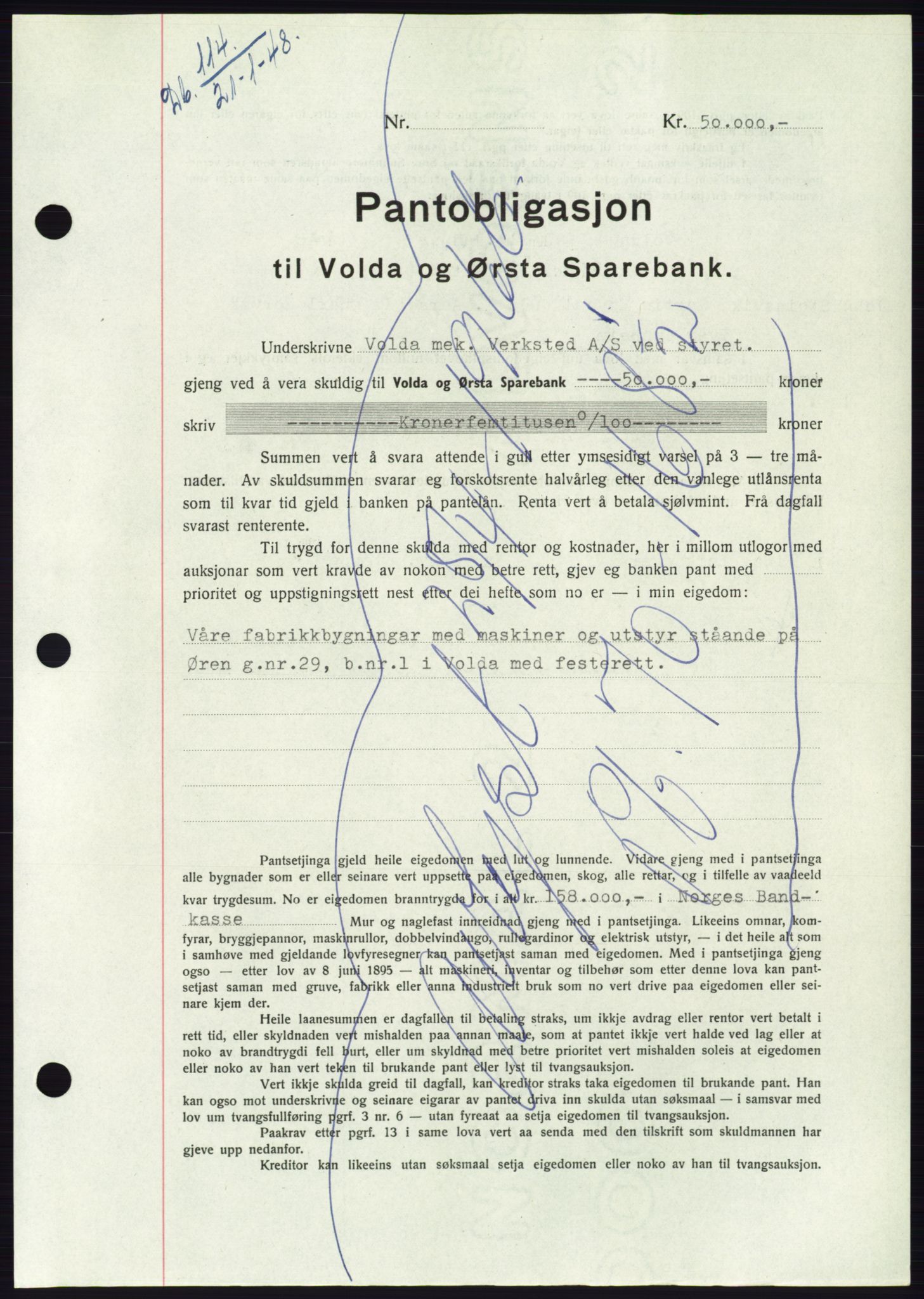 Søre Sunnmøre sorenskriveri, AV/SAT-A-4122/1/2/2C/L0115: Pantebok nr. 3B, 1947-1948, Dagboknr: 114/1948