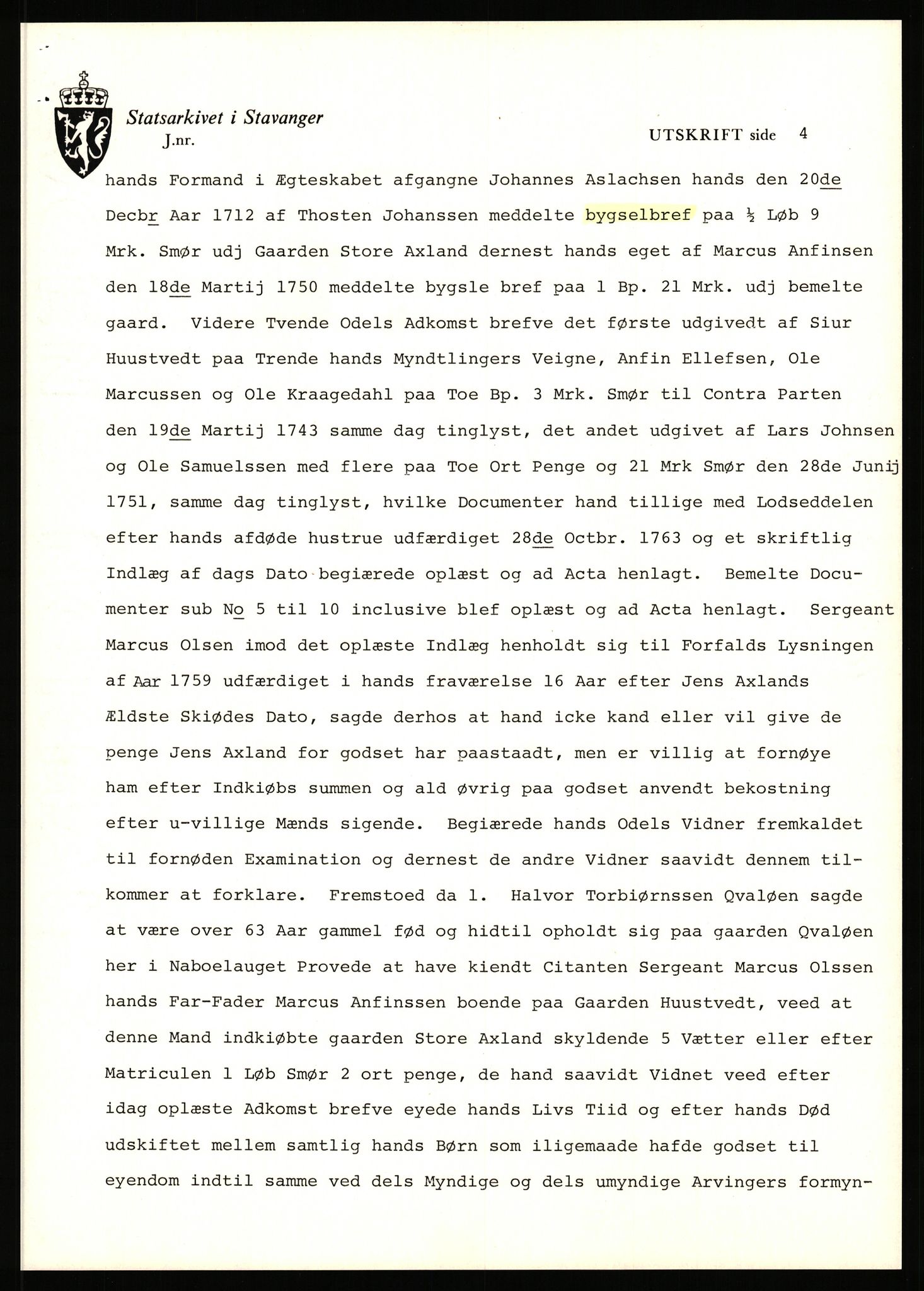 Statsarkivet i Stavanger, AV/SAST-A-101971/03/Y/Yj/L0001: Avskrifter sortert etter gårdsnavn: Abeland - Alvs-Eike, 1750-1930, s. 217