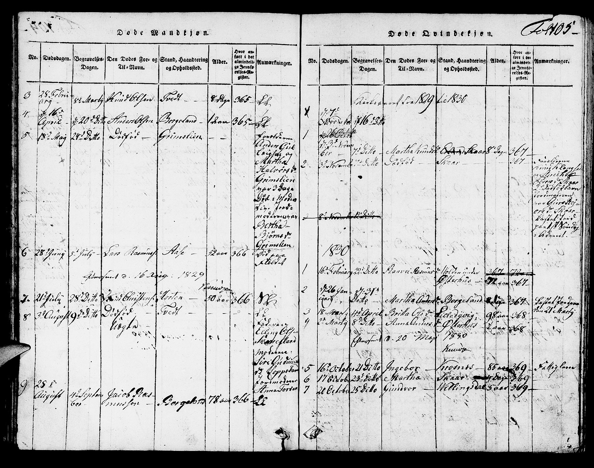 Hjelmeland sokneprestkontor, SAST/A-101843/01/V/L0002: Klokkerbok nr. B 2, 1816-1841, s. 105