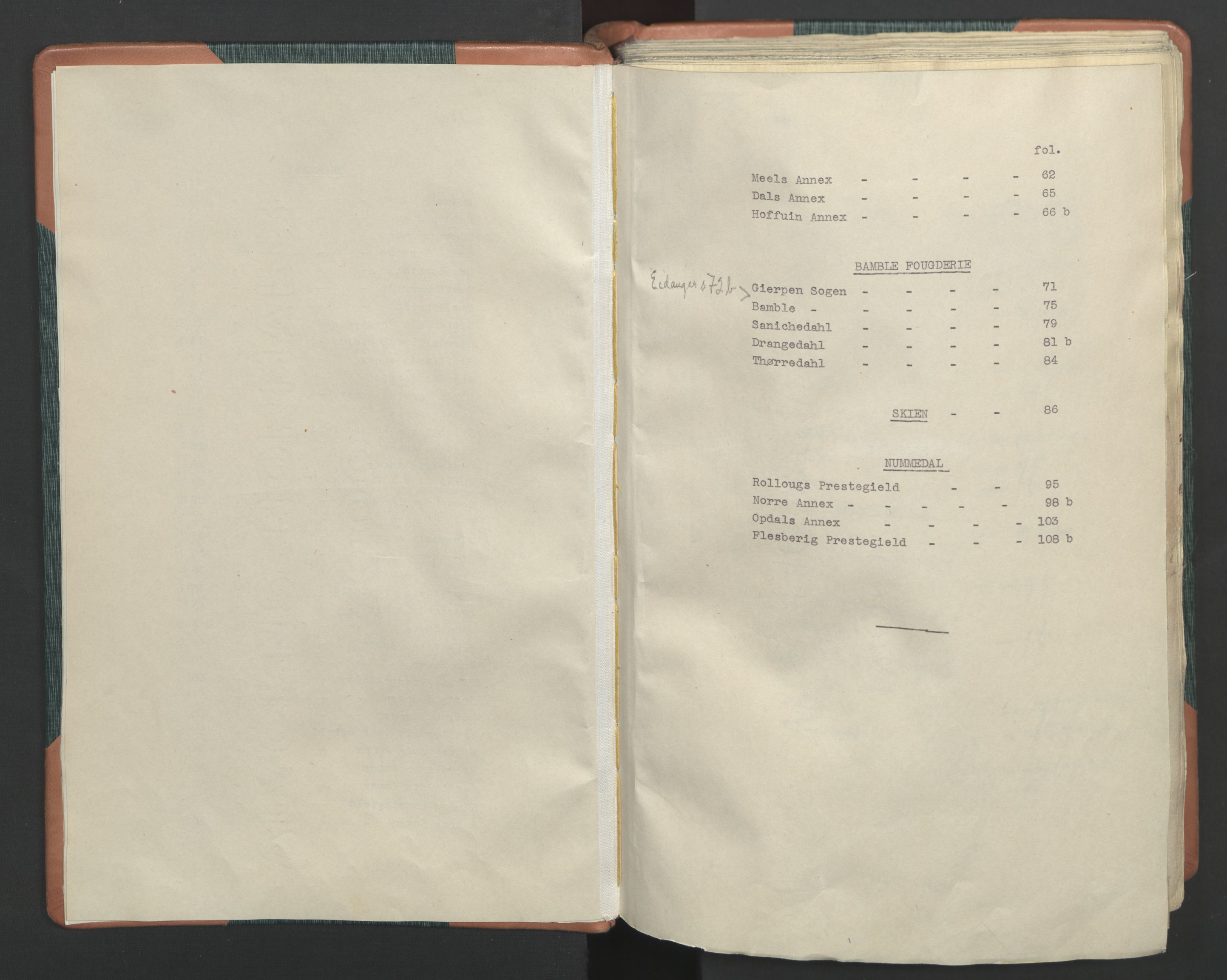 Rentekammeret inntil 1814, Realistisk ordnet avdeling, RA/EA-4070/L/L0018/0004: Skien lagdømme: / Jordebok over odels-, adels-, kjøpe og pantegods, 1661