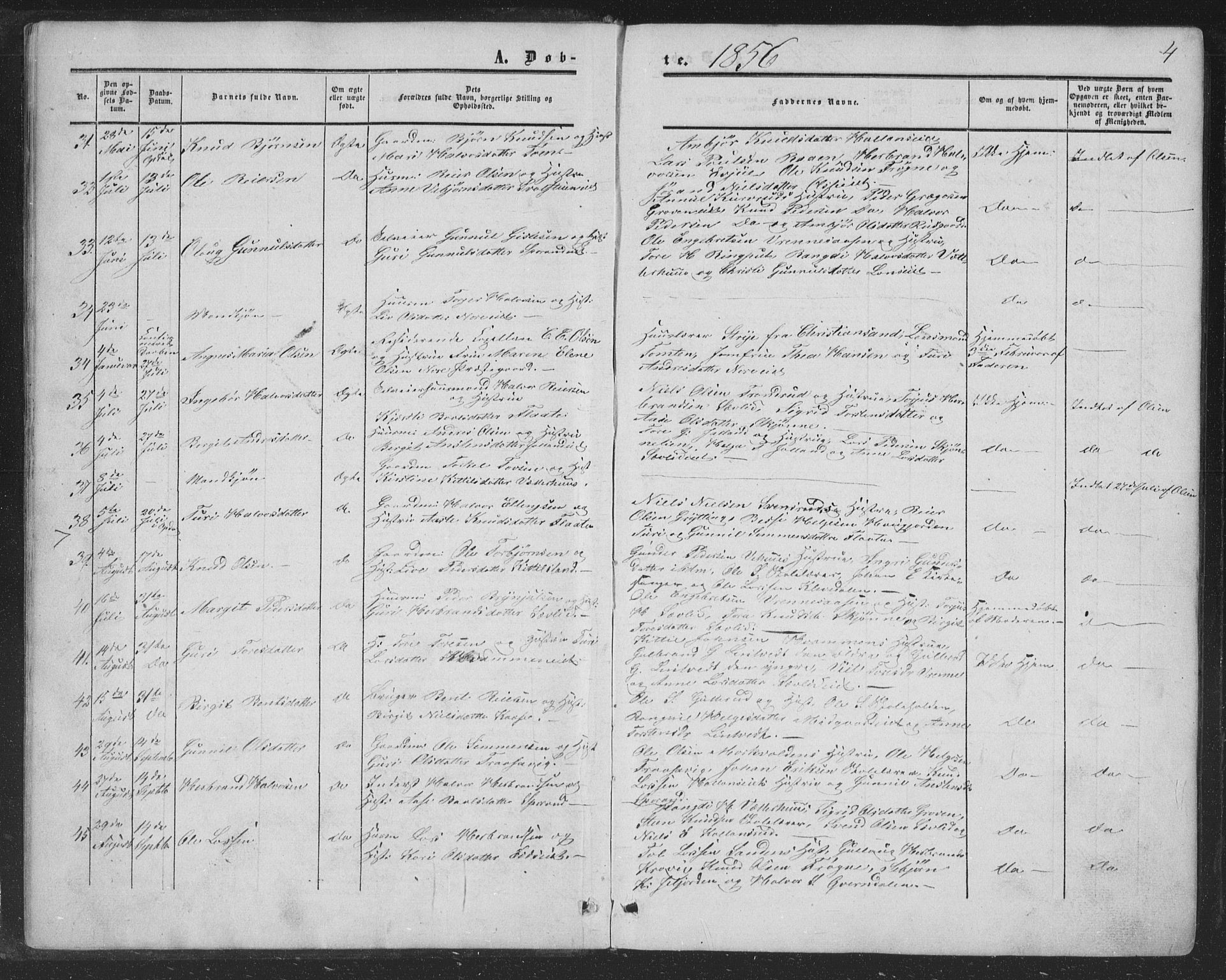 Nore kirkebøker, AV/SAKO-A-238/F/Fa/L0002: Ministerialbok nr. I 2, 1856-1871, s. 4