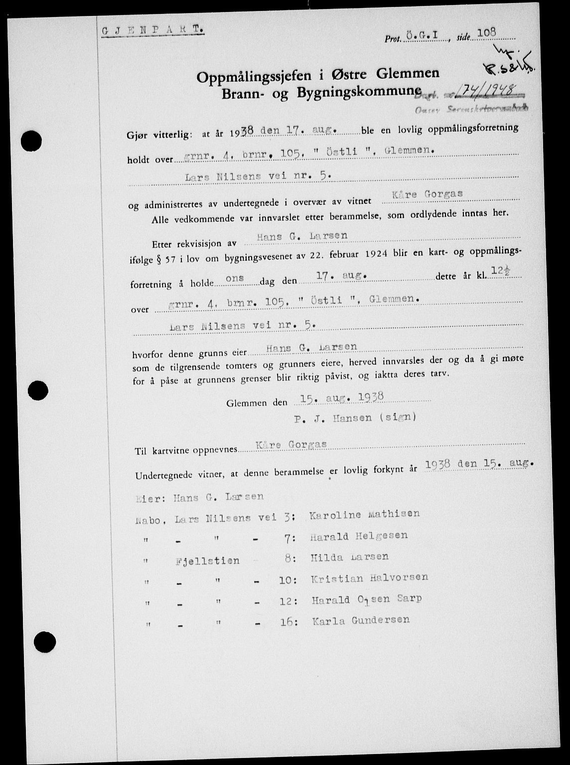 Onsøy sorenskriveri, SAO/A-10474/G/Ga/Gab/L0022: Pantebok nr. II A-22, 1947-1948, Dagboknr: 174/1948