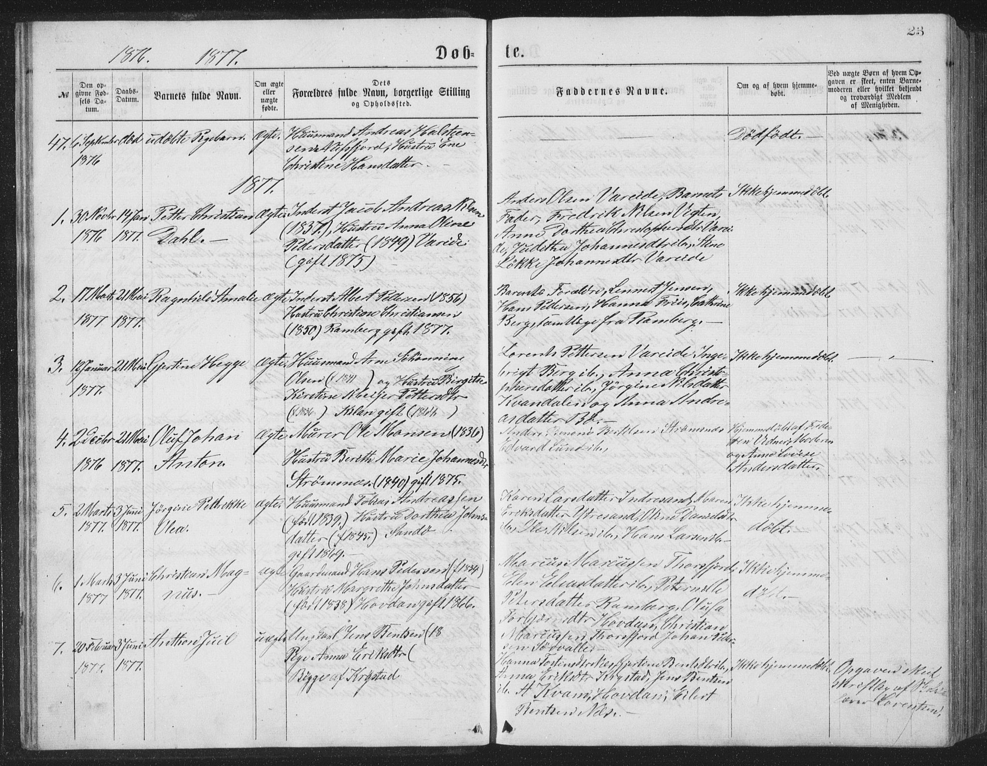 Ministerialprotokoller, klokkerbøker og fødselsregistre - Nordland, SAT/A-1459/885/L1213: Klokkerbok nr. 885C02, 1874-1892, s. 23