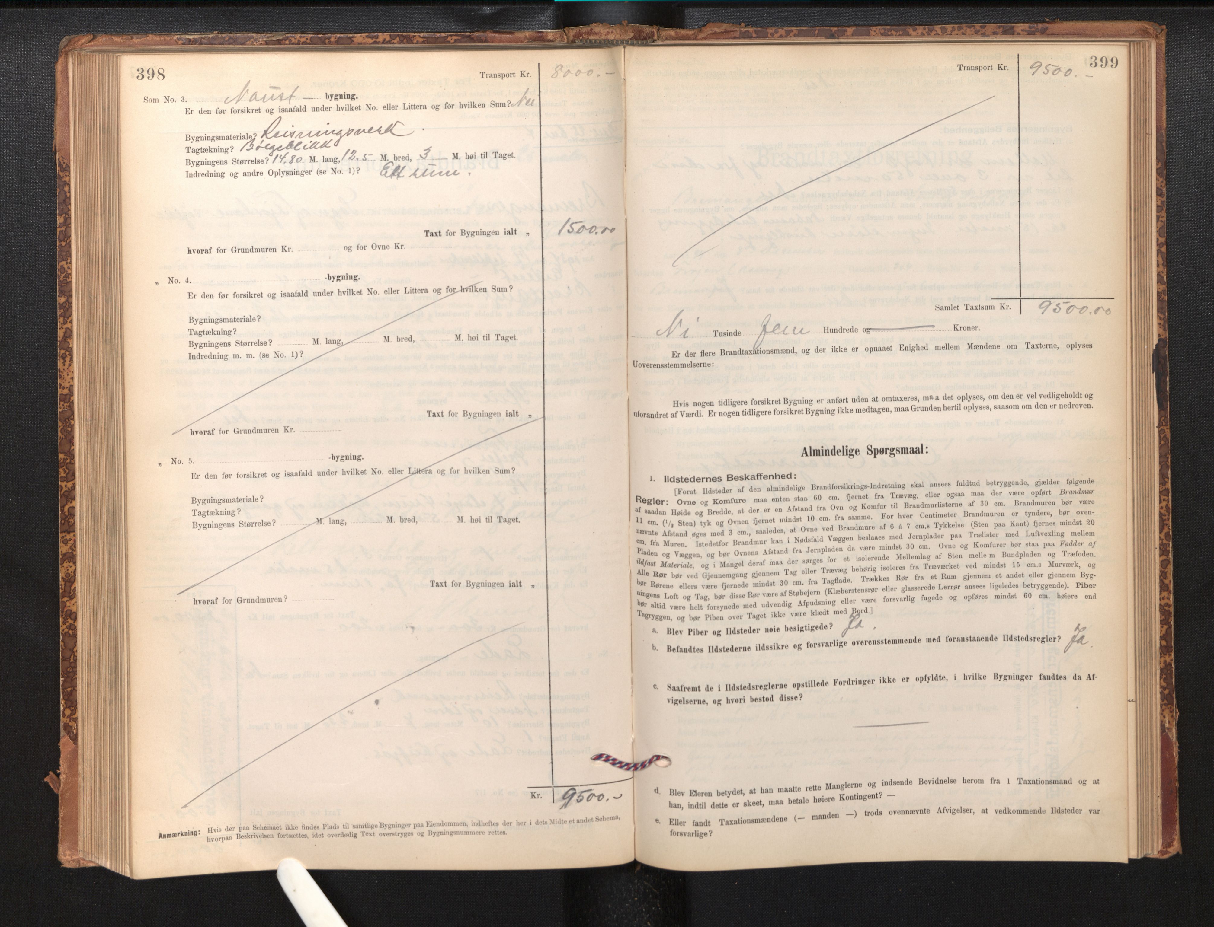 Lensmannen i Bremanger, SAB/A-26701/0012/L0007: Branntakstprotokoll, skjematakst, 1895-1936, s. 398-399