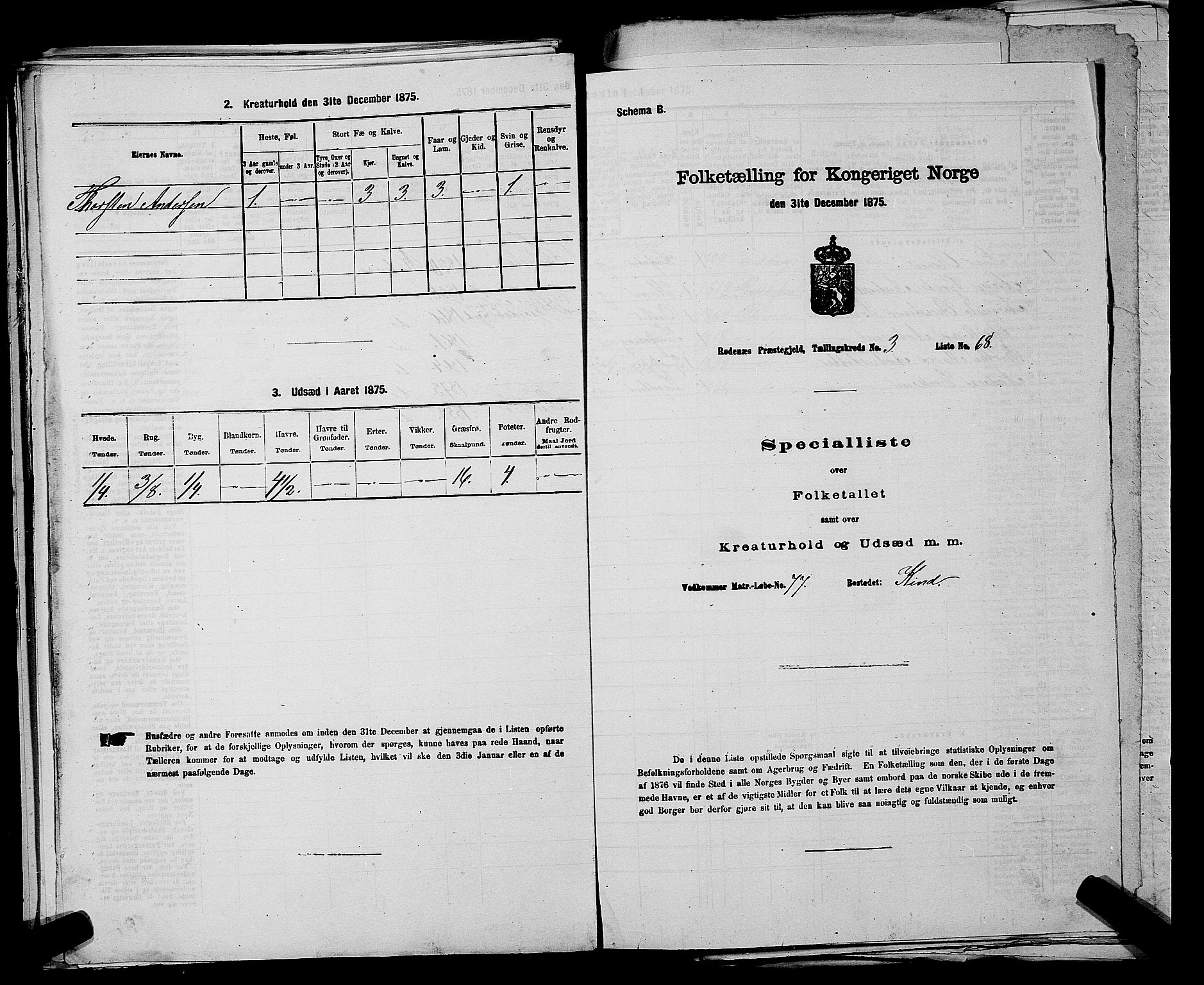 RA, Folketelling 1875 for 0120P Rødenes prestegjeld, 1875, s. 499