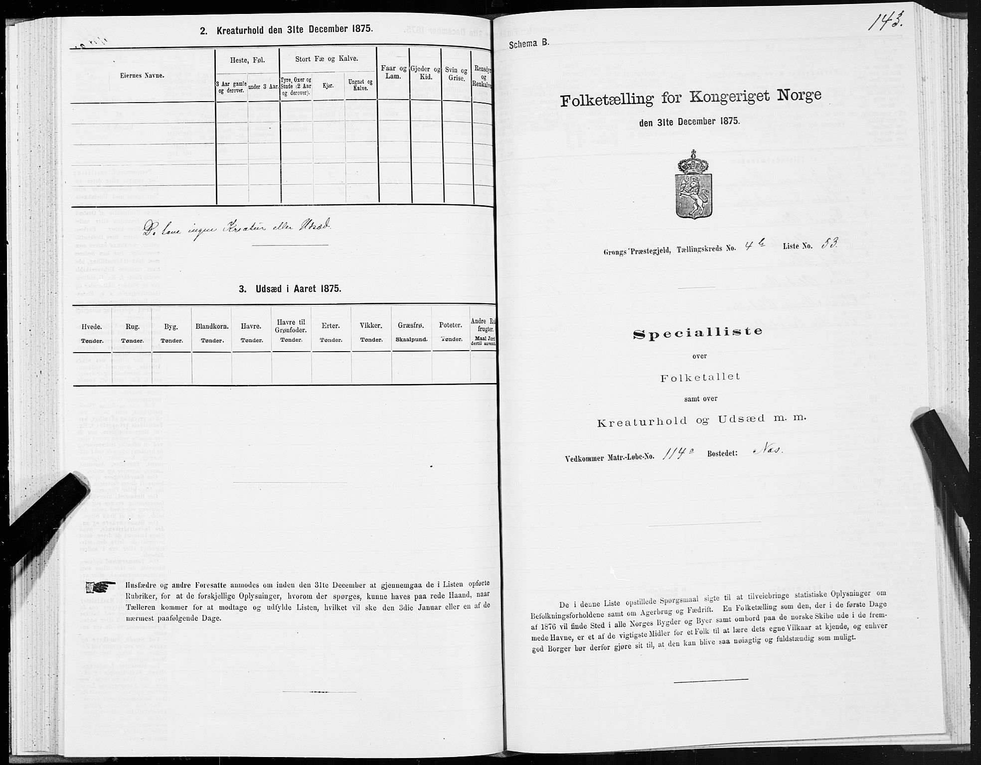 SAT, Folketelling 1875 for 1742P Grong prestegjeld, 1875, s. 3143