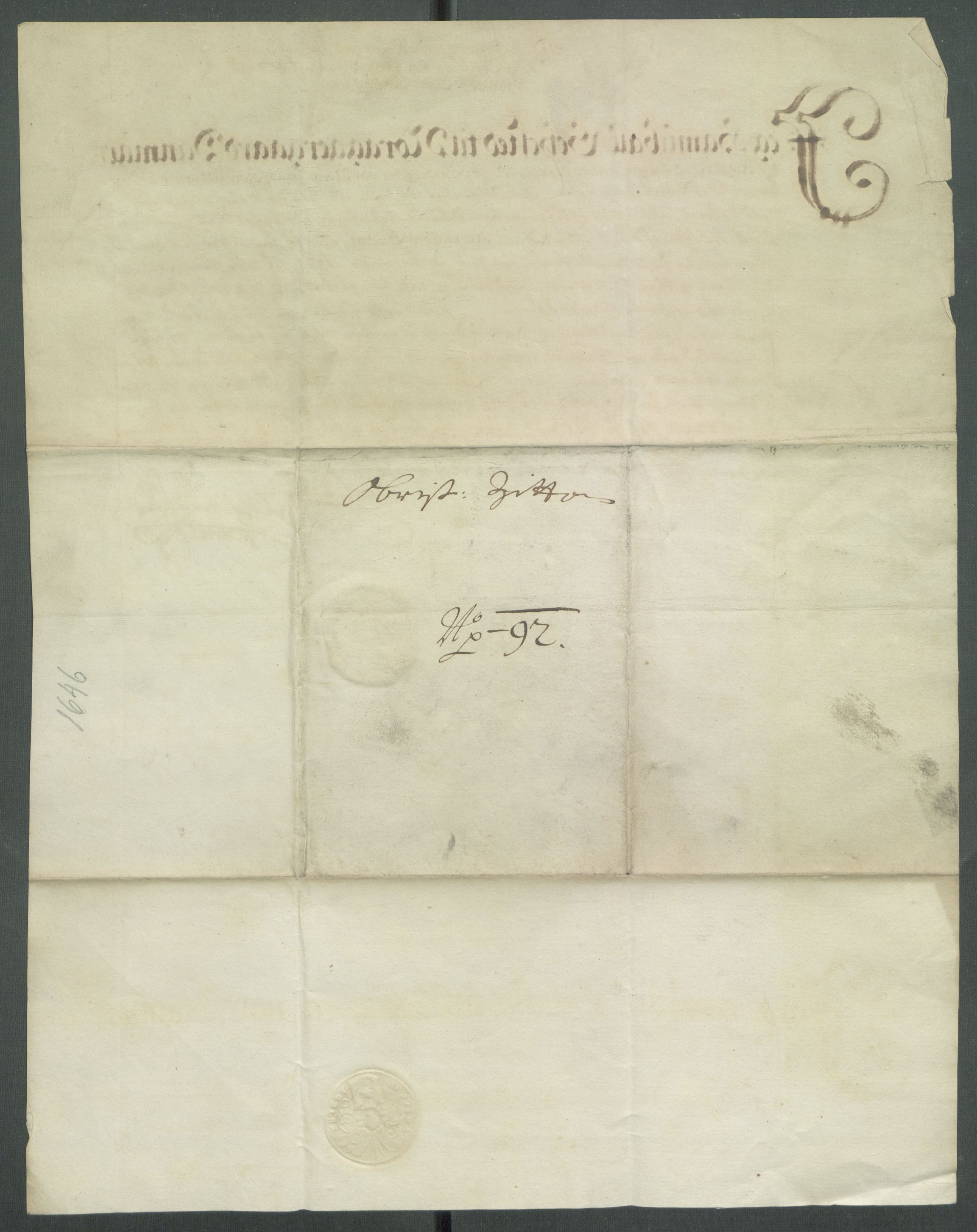 Riksarkivets diplomsamling, RA/EA-5965/F02/L0159: Dokumenter, 1645-1646, s. 76