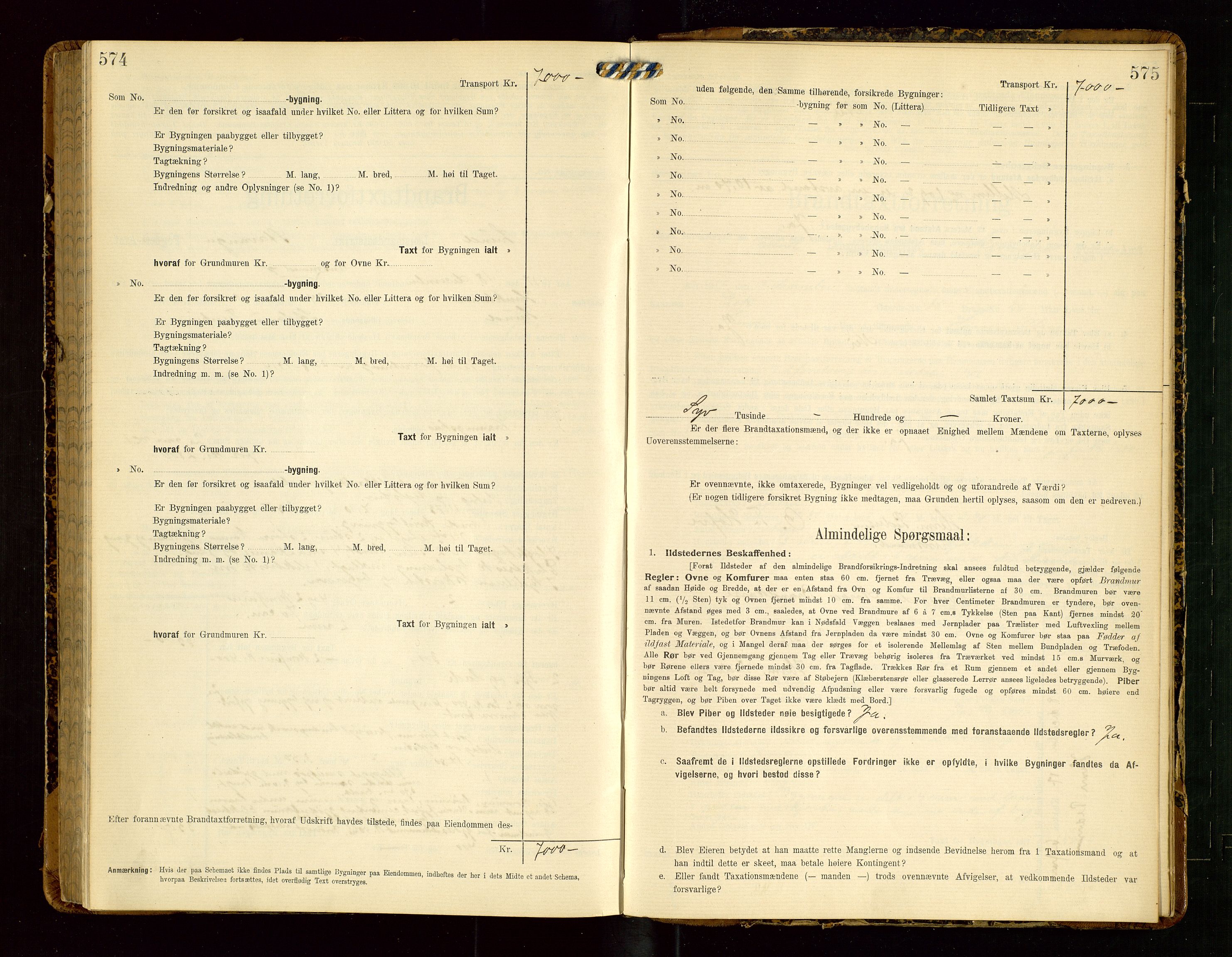 Lund lensmannskontor, AV/SAST-A-100303/Gob/L0002: "Brandtakstprotokol", 1908-1918, s. 574-575