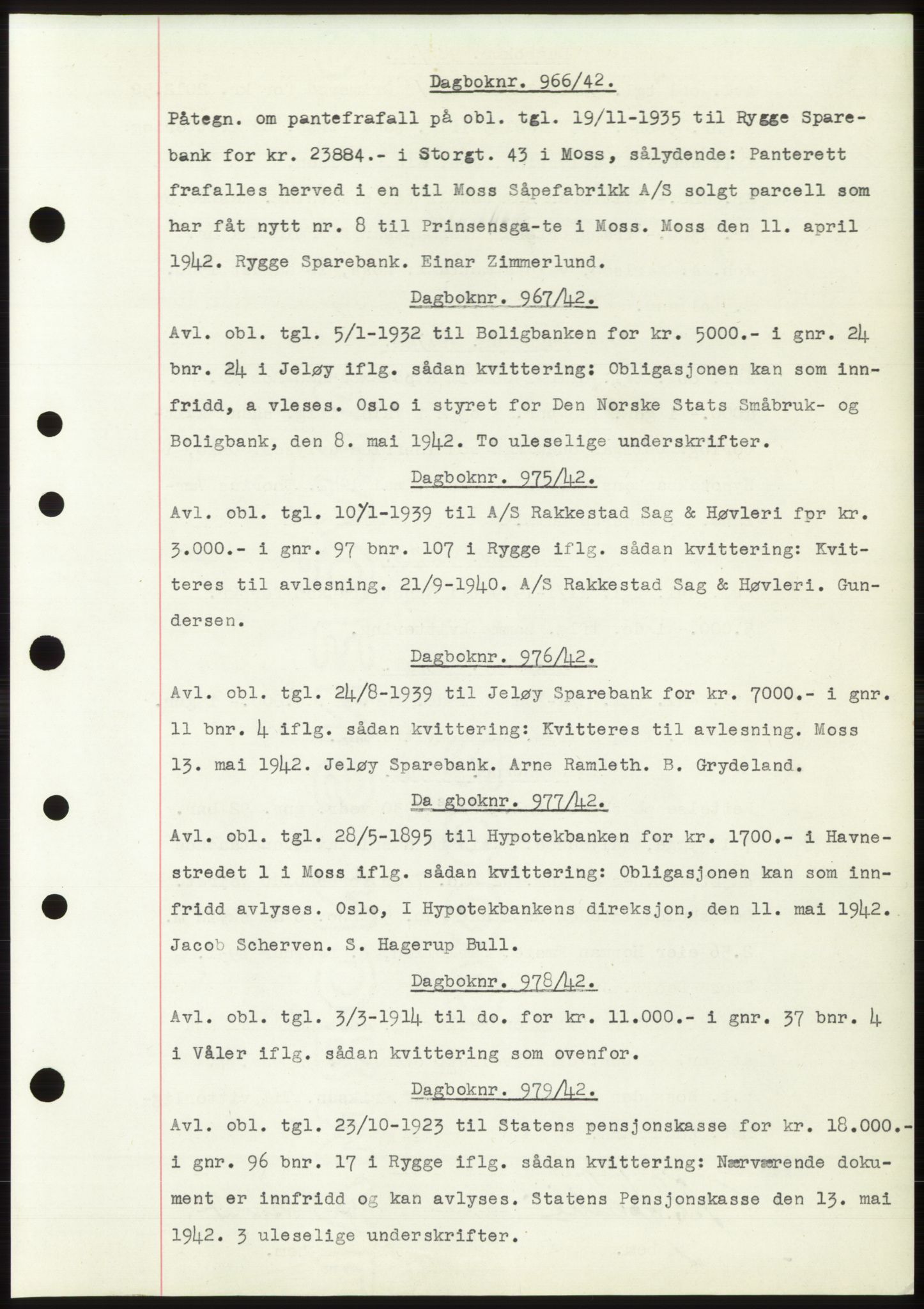 Moss sorenskriveri, SAO/A-10168: Pantebok nr. C10, 1938-1950, Dagboknr: 966/1942