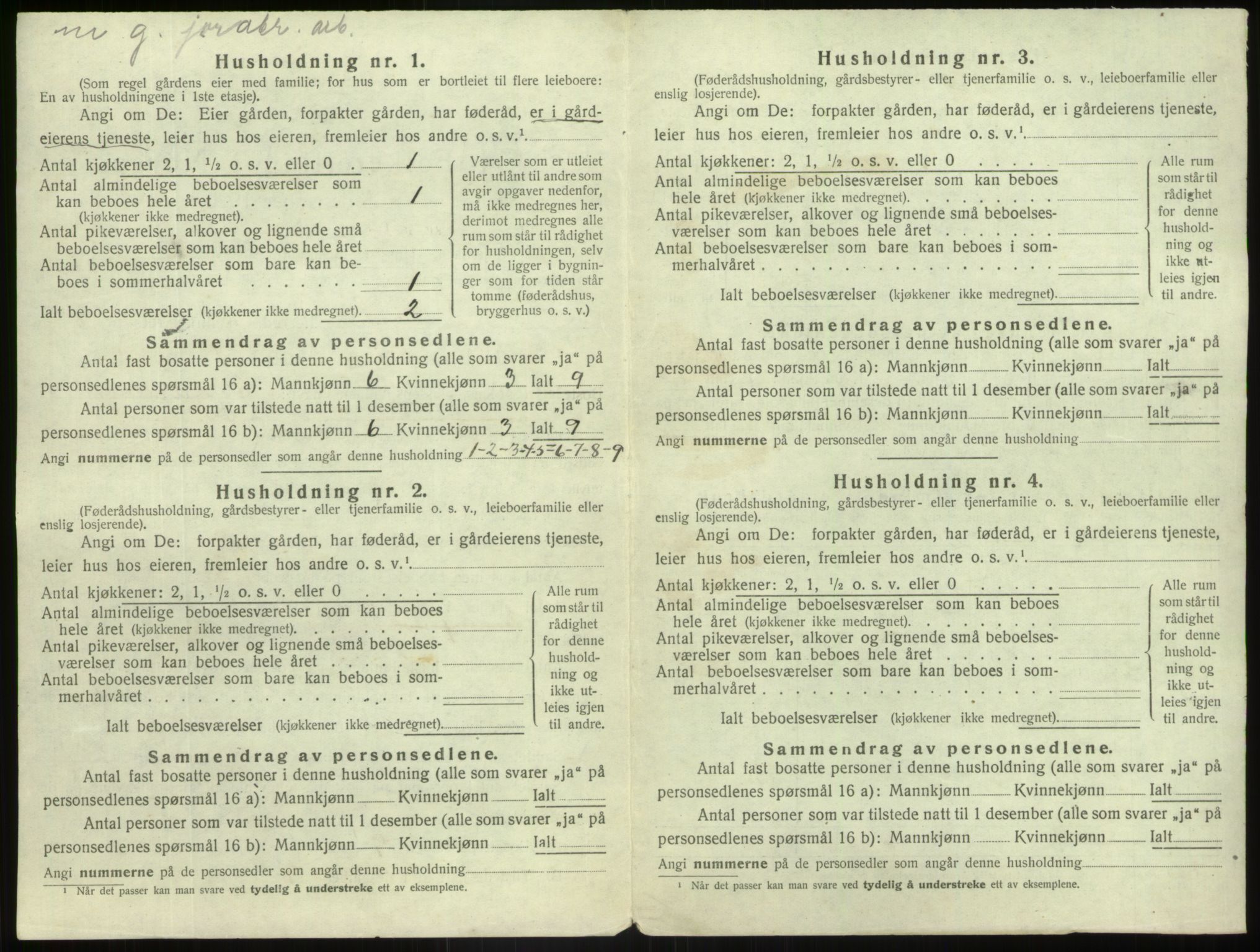 SAB, Folketelling 1920 for 1426 Luster herred, 1920, s. 722