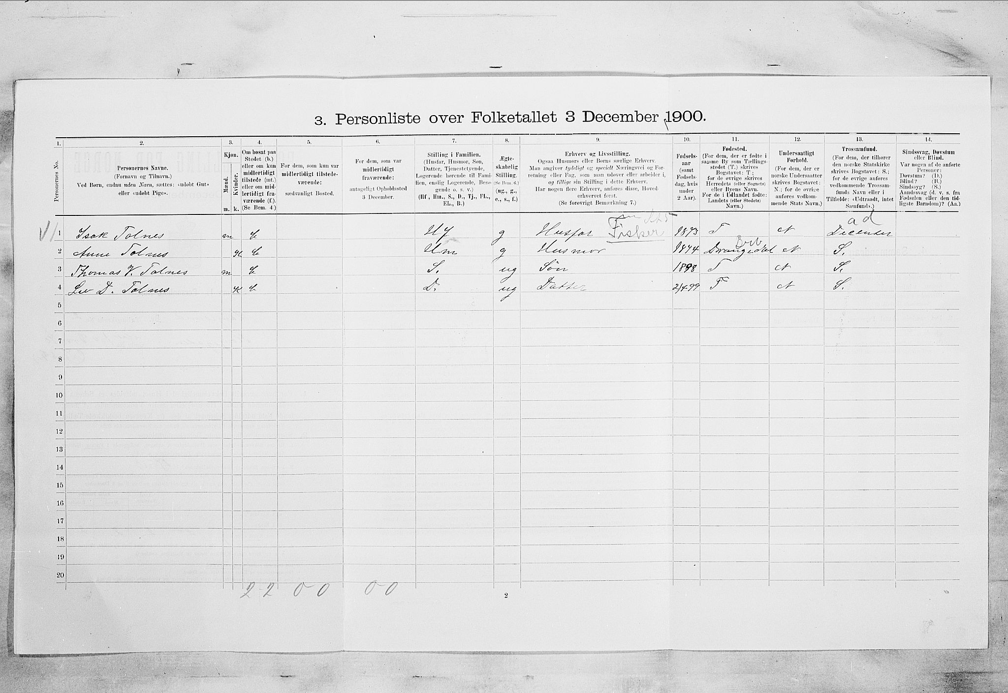 SAKO, Folketelling 1900 for 0802 Langesund ladested, 1900, s. 537