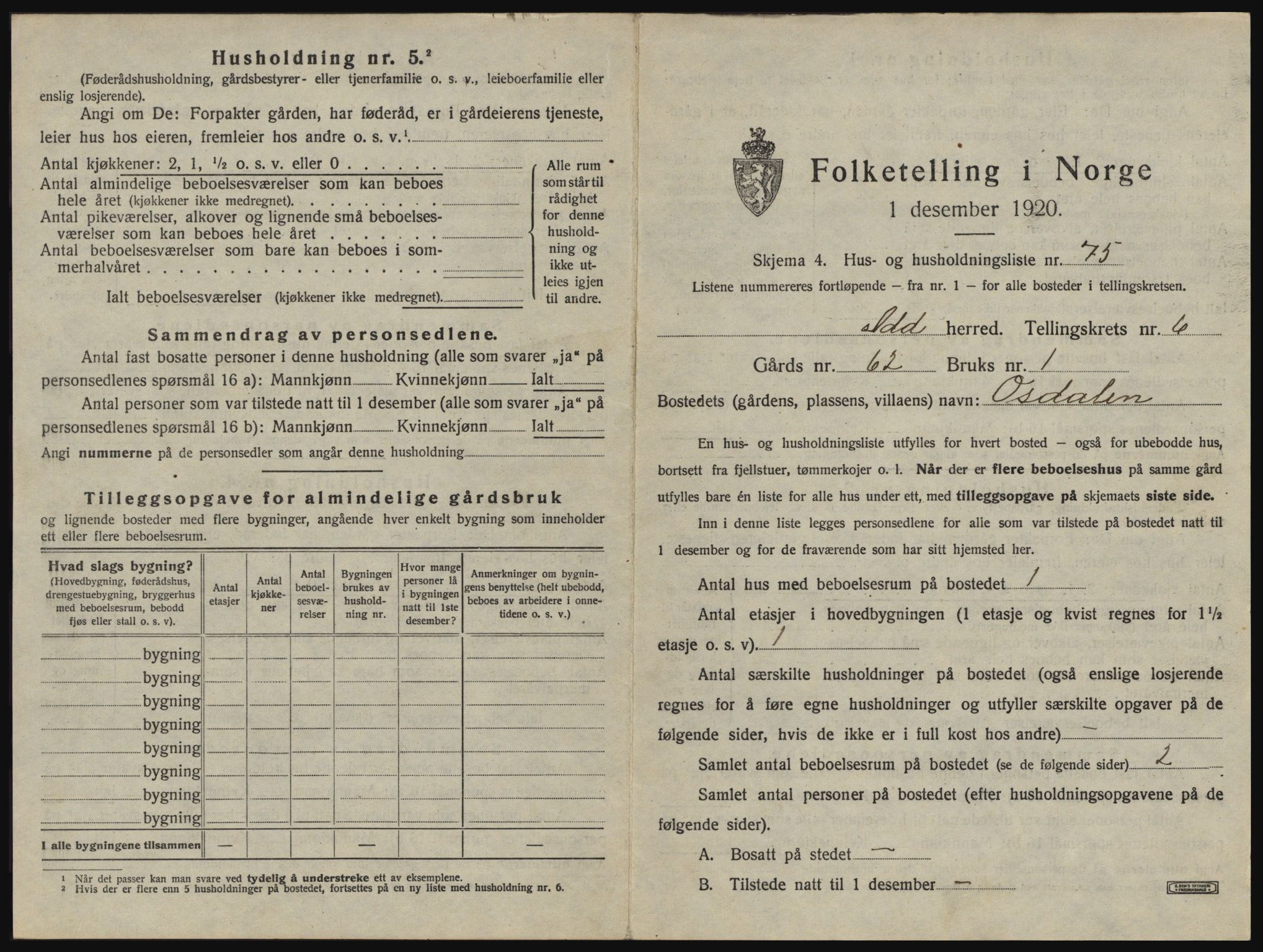 SAO, Folketelling 1920 for 0117 Idd herred, 1920, s. 1020