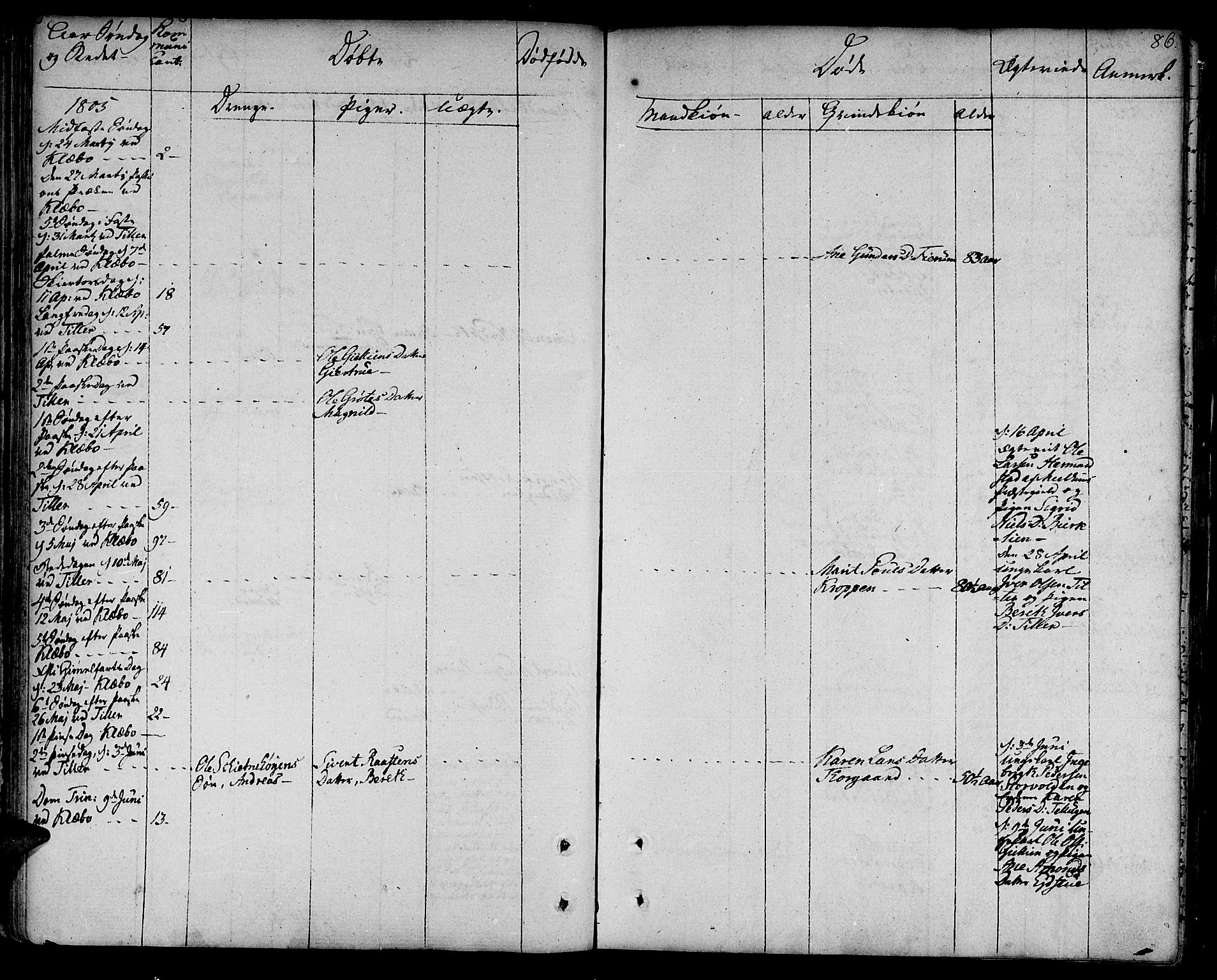 Ministerialprotokoller, klokkerbøker og fødselsregistre - Sør-Trøndelag, SAT/A-1456/618/L0438: Ministerialbok nr. 618A03, 1783-1815, s. 86