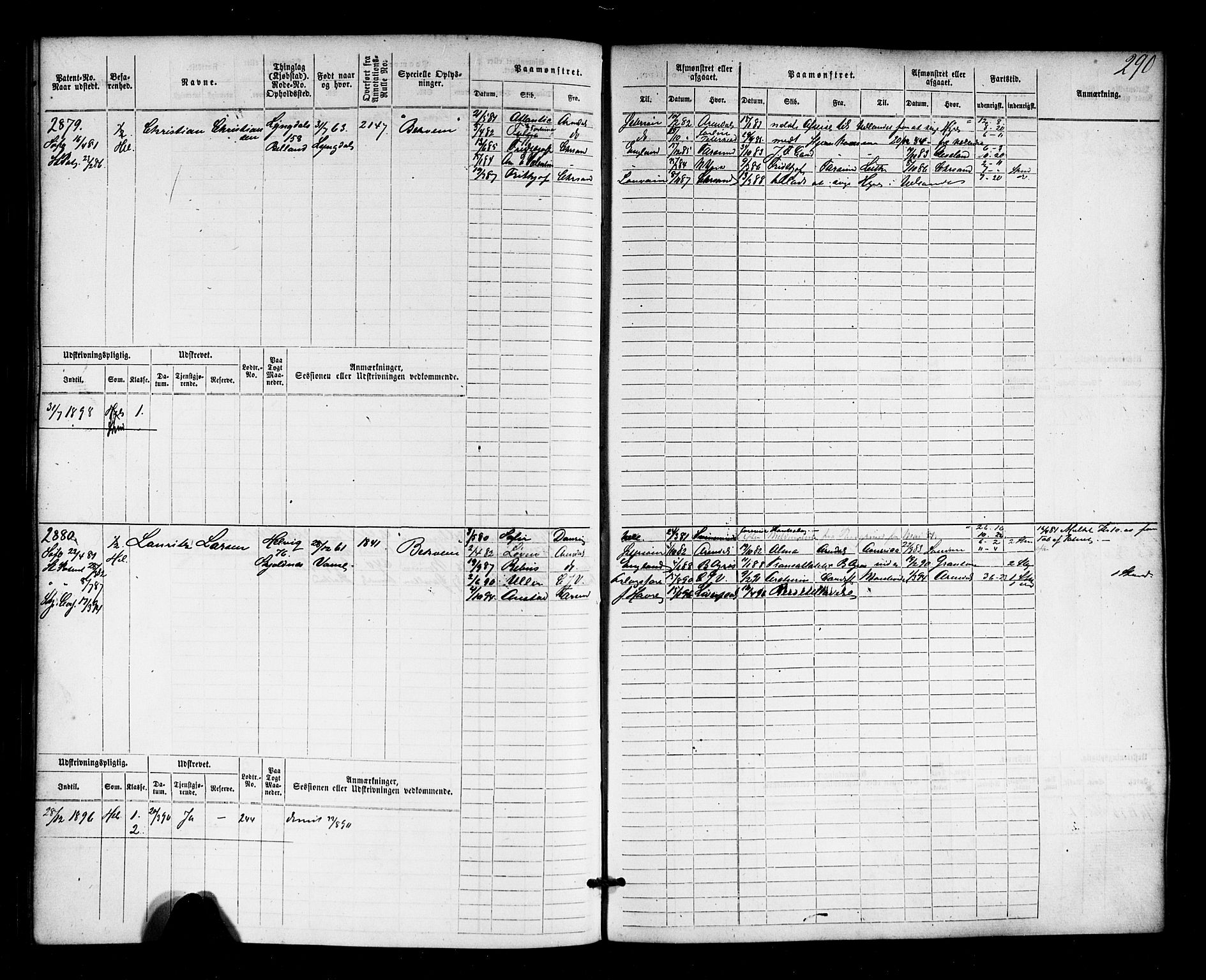 Farsund mønstringskrets, AV/SAK-2031-0017/F/Fb/L0018: Hovedrulle nr 2301-3066, Z-10, 1875-1914, s. 298