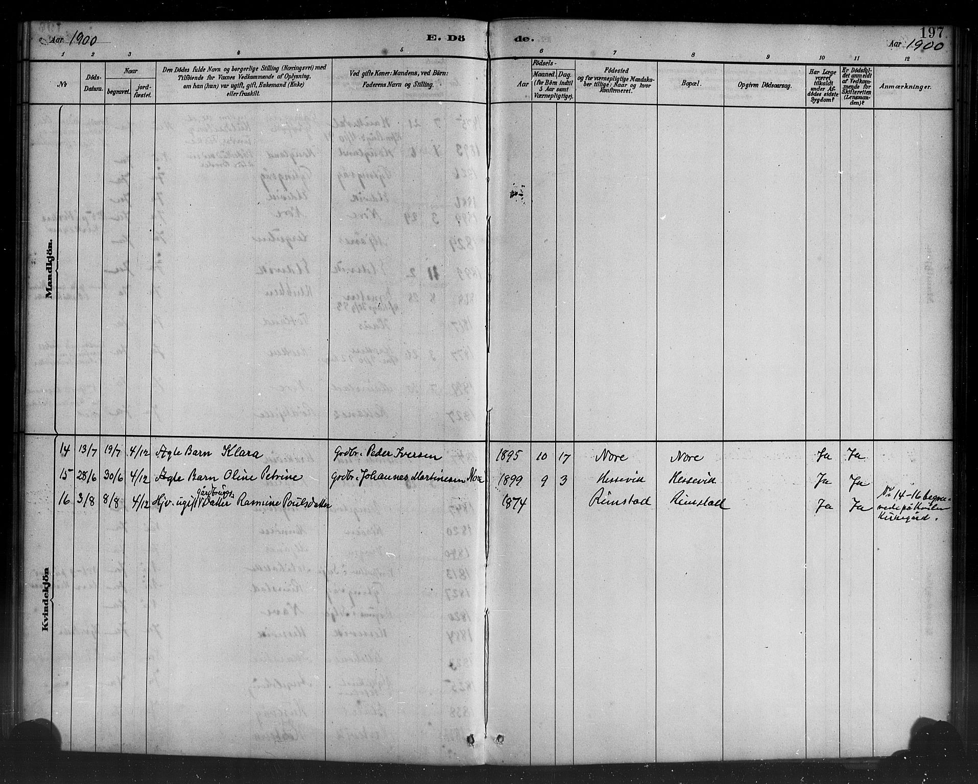 Davik sokneprestembete, AV/SAB-A-79701/H/Haa/Haad/L0001: Ministerialbok nr. D 1, 1882-1900, s. 197