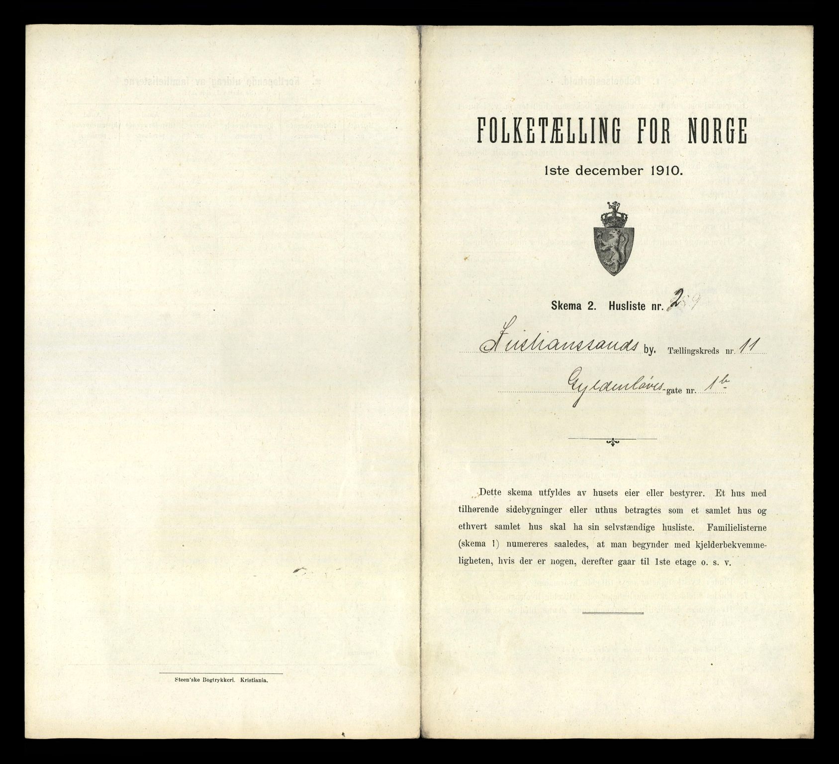 RA, Folketelling 1910 for 1001 Kristiansand kjøpstad, 1910, s. 2466