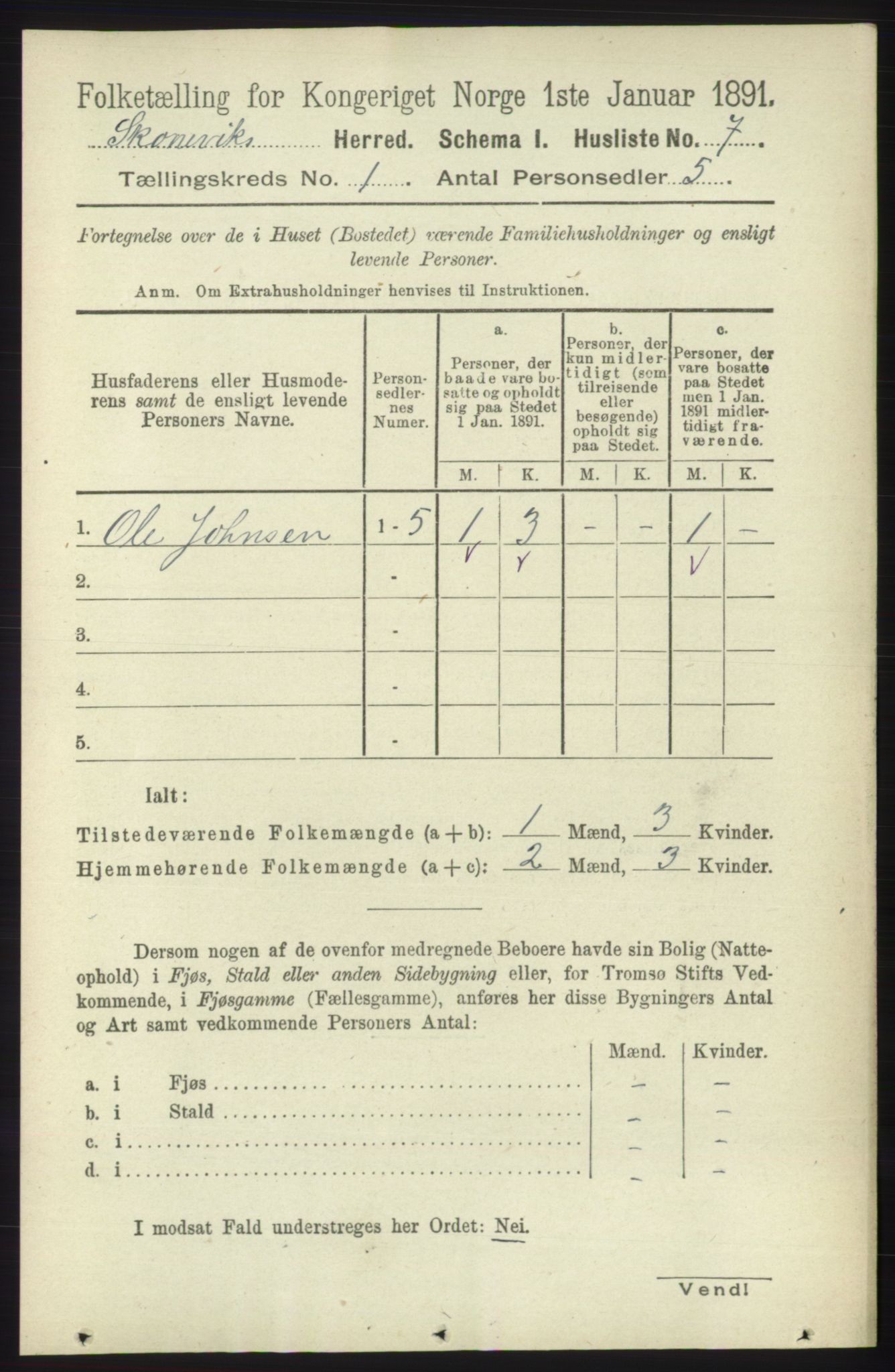 RA, Folketelling 1891 for 1212 Skånevik herred, 1891, s. 38