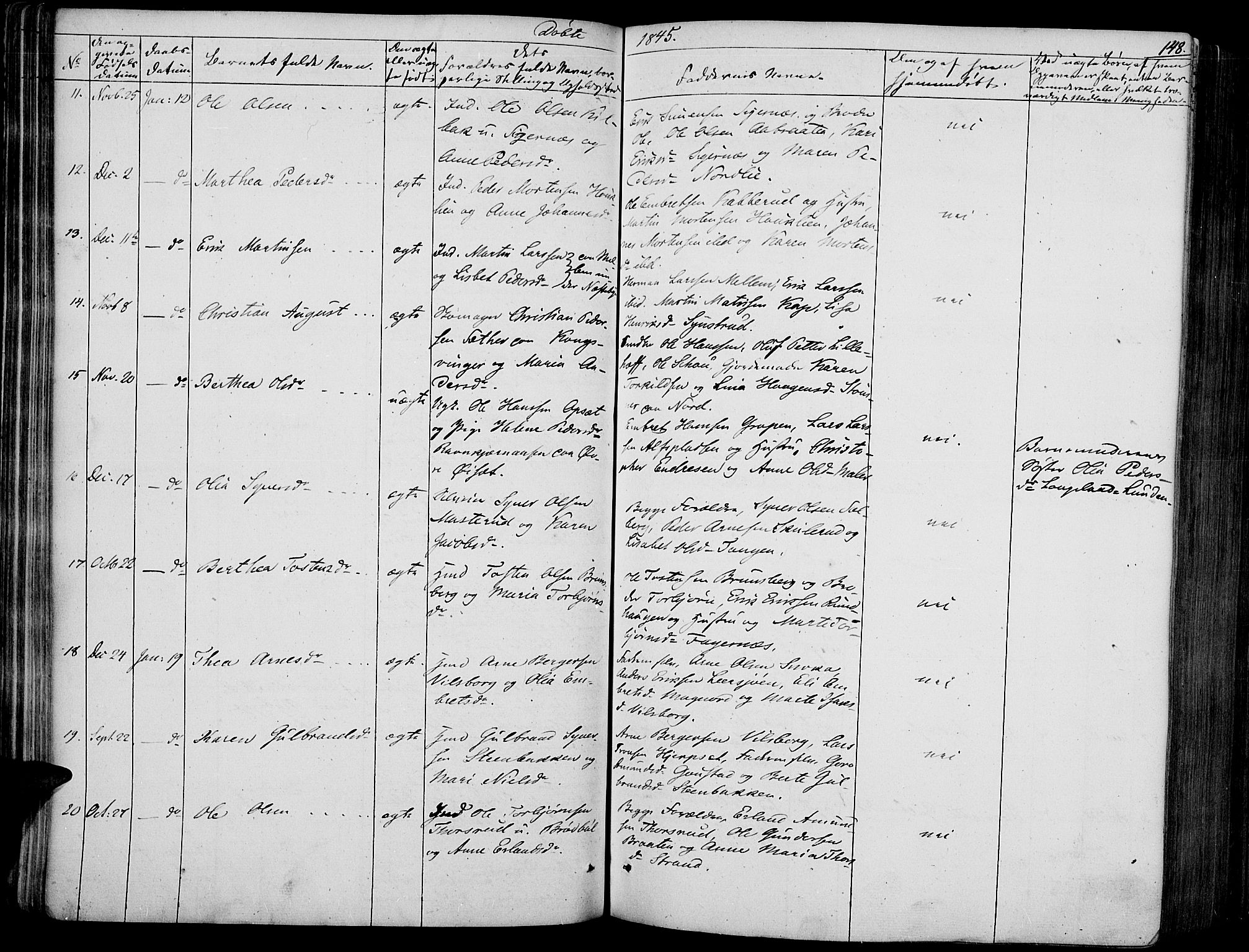 Vinger prestekontor, AV/SAH-PREST-024/H/Ha/Haa/L0008: Ministerialbok nr. 8, 1839-1847, s. 148