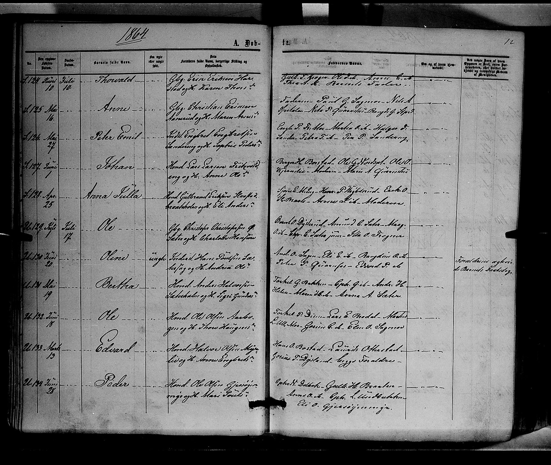 Sør-Odal prestekontor, AV/SAH-PREST-030/H/Ha/Haa/L0003: Ministerialbok nr. 3, 1864-1870, s. 12