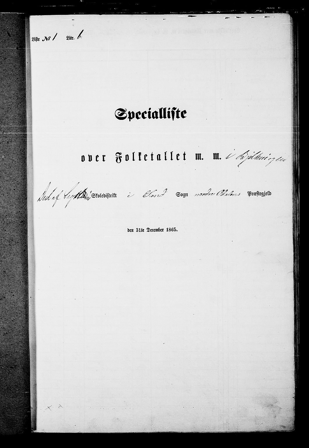 RA, Folketelling 1865 for 0418P Nord-Odal prestegjeld, 1865, s. 23