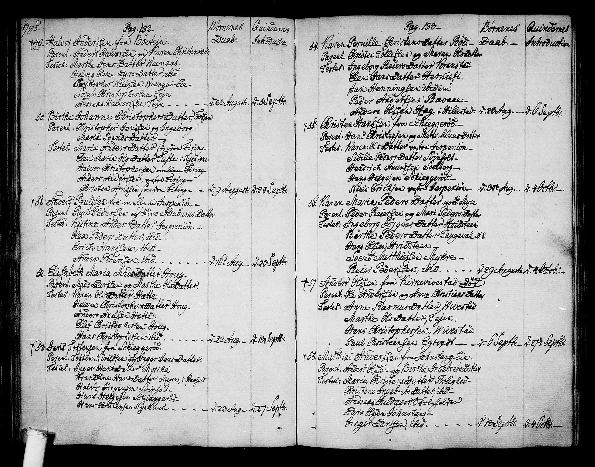 Ramnes kirkebøker, SAKO/A-314/F/Fa/L0003: Ministerialbok nr. I 3, 1790-1813, s. 132-133