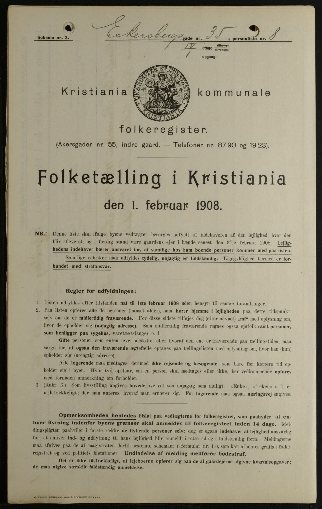 OBA, Kommunal folketelling 1.2.1908 for Kristiania kjøpstad, 1908, s. 17211