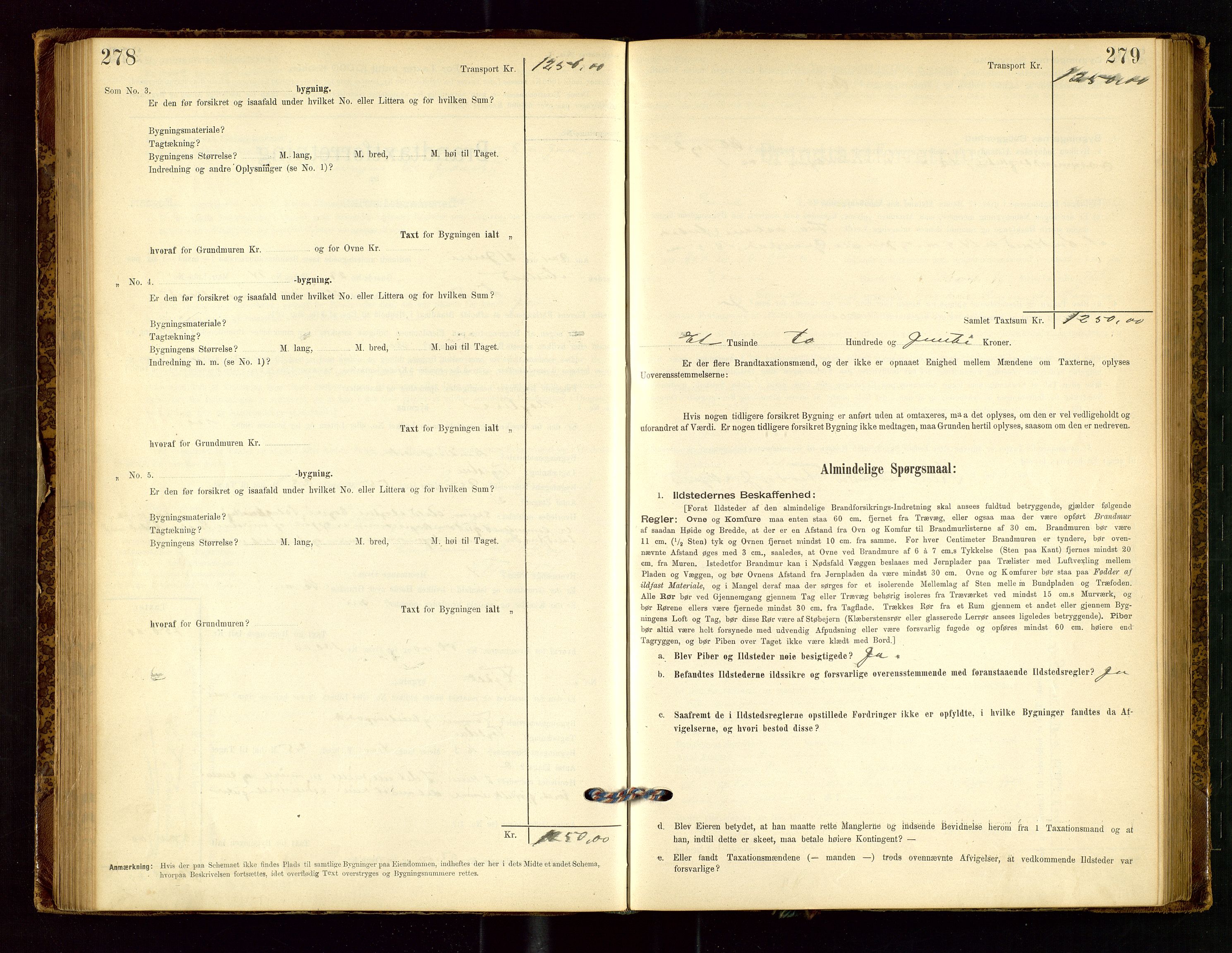 Lund lensmannskontor, SAST/A-100303/Gob/L0001: "Brandtakstprotokol", 1894-1907, s. 278-279