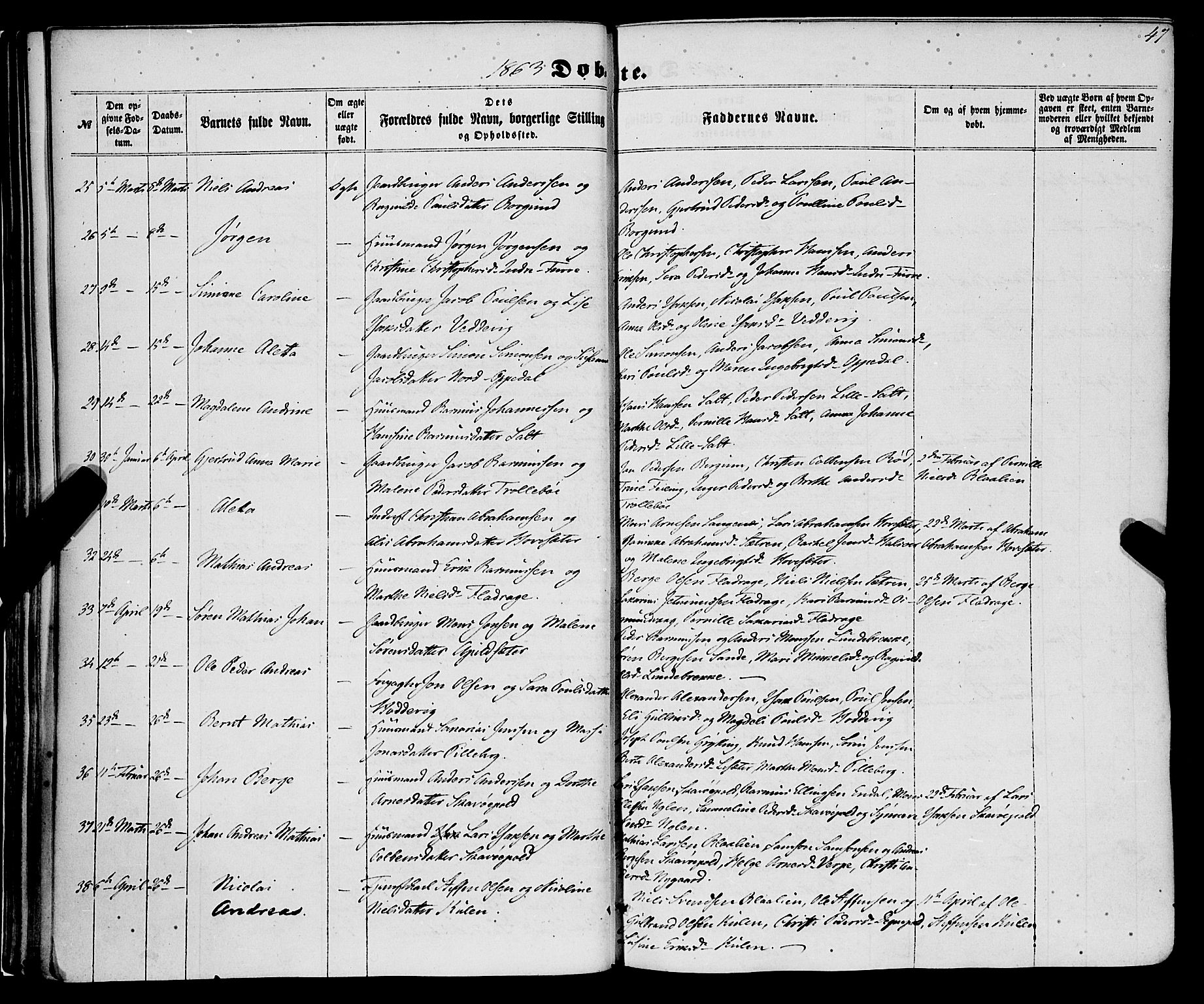 Selje sokneprestembete, AV/SAB-A-99938/H/Ha/Haa/Haaa: Ministerialbok nr. A 11, 1858-1870, s. 47