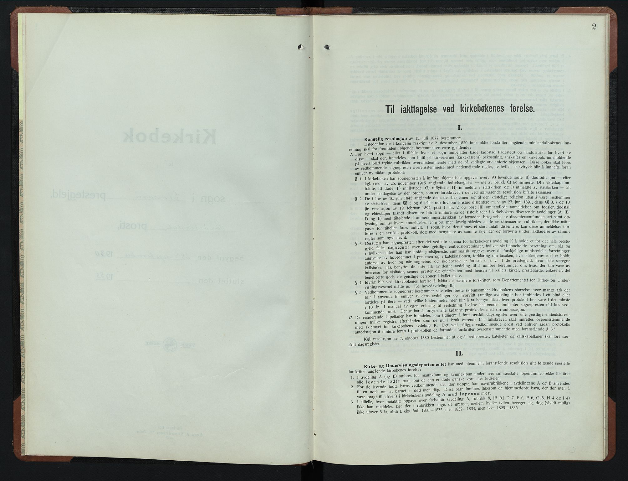 Elverum prestekontor, AV/SAH-PREST-044/H/Ha/Hab/L0016: Klokkerbok nr. 16, 1930-1953, s. 2