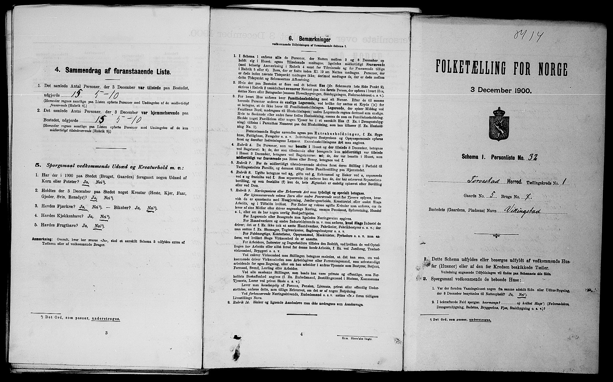 SAST, Folketelling 1900 for 1152 Torvastad herred, 1900, s. 127