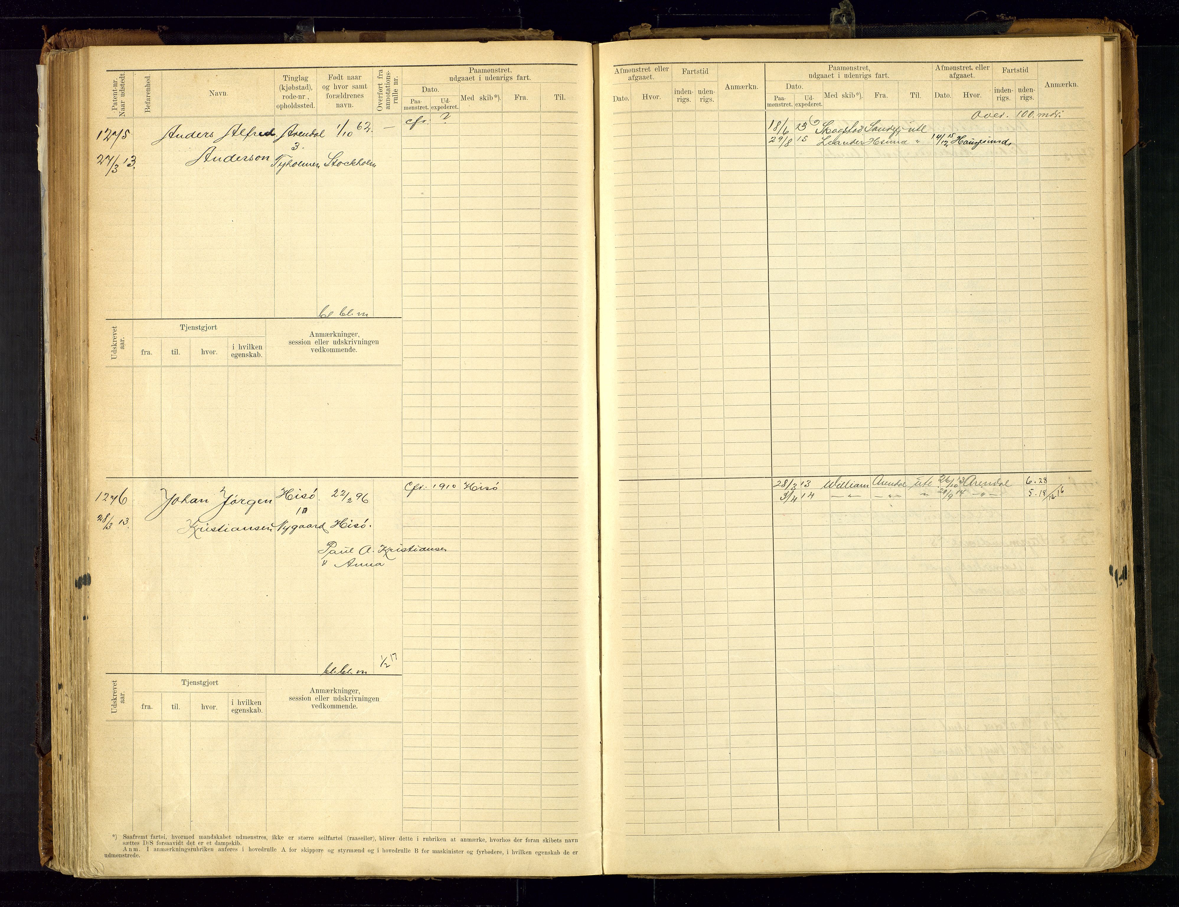 Arendal mønstringskrets, SAK/2031-0012/F/Fb/L0021: Hovedrulle A nr 969-1465, S-19, 1910-1914, s. 158