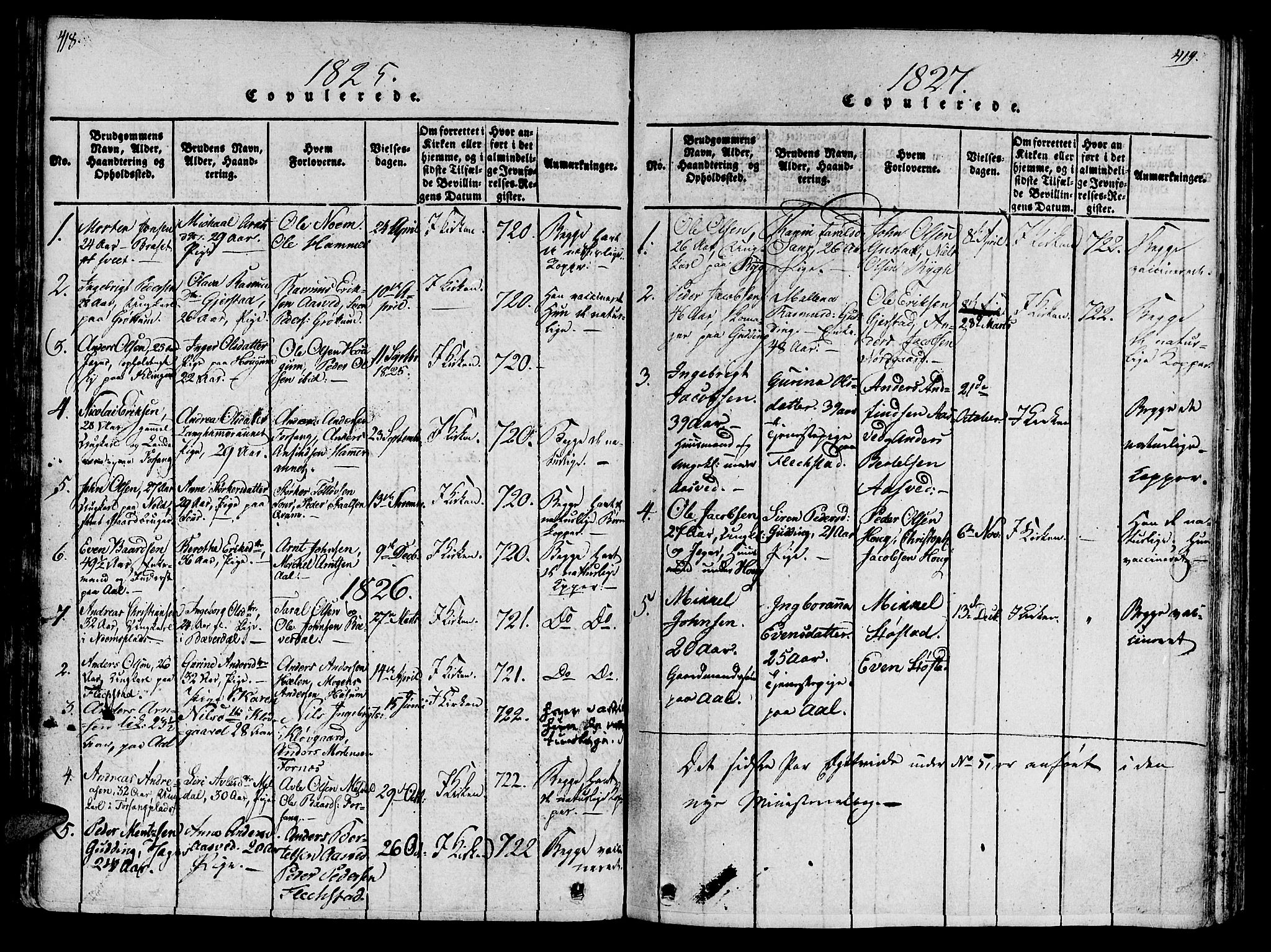 Ministerialprotokoller, klokkerbøker og fødselsregistre - Nord-Trøndelag, SAT/A-1458/746/L0441: Ministerialbok nr. 746A03 /2, 1816-1827, s. 418-419