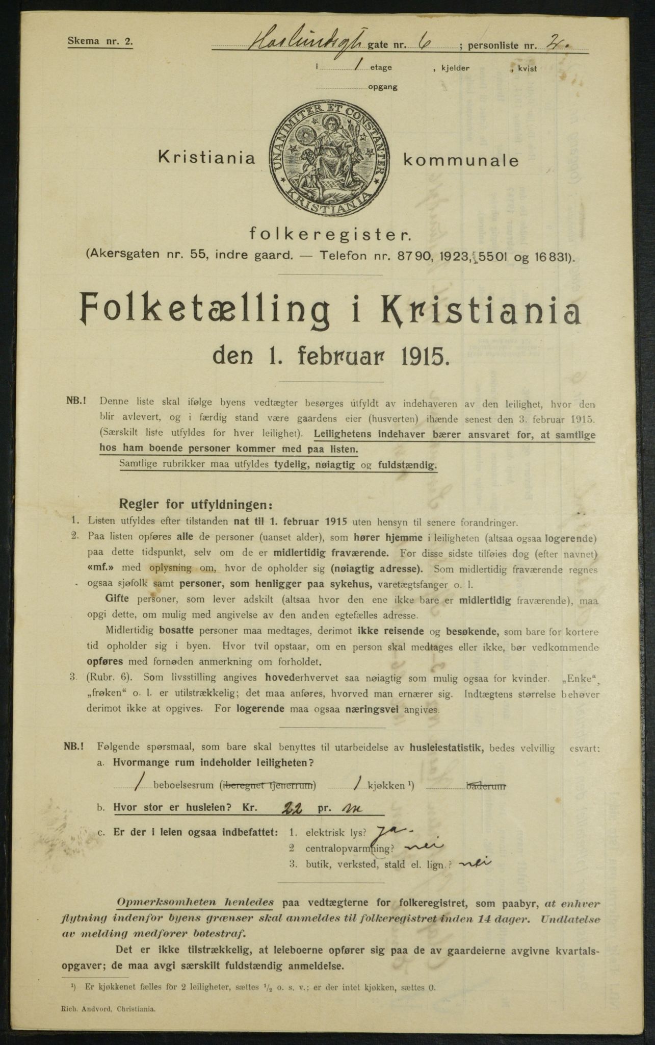 OBA, Kommunal folketelling 1.2.1915 for Kristiania, 1915, s. 26395