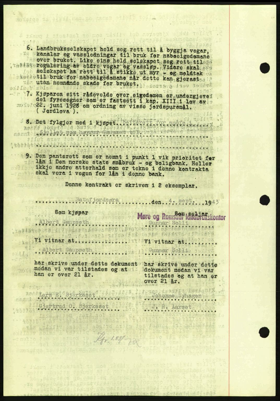 Nordmøre sorenskriveri, AV/SAT-A-4132/1/2/2Ca: Pantebok nr. B91, 1943-1944, Dagboknr: 2684/1943