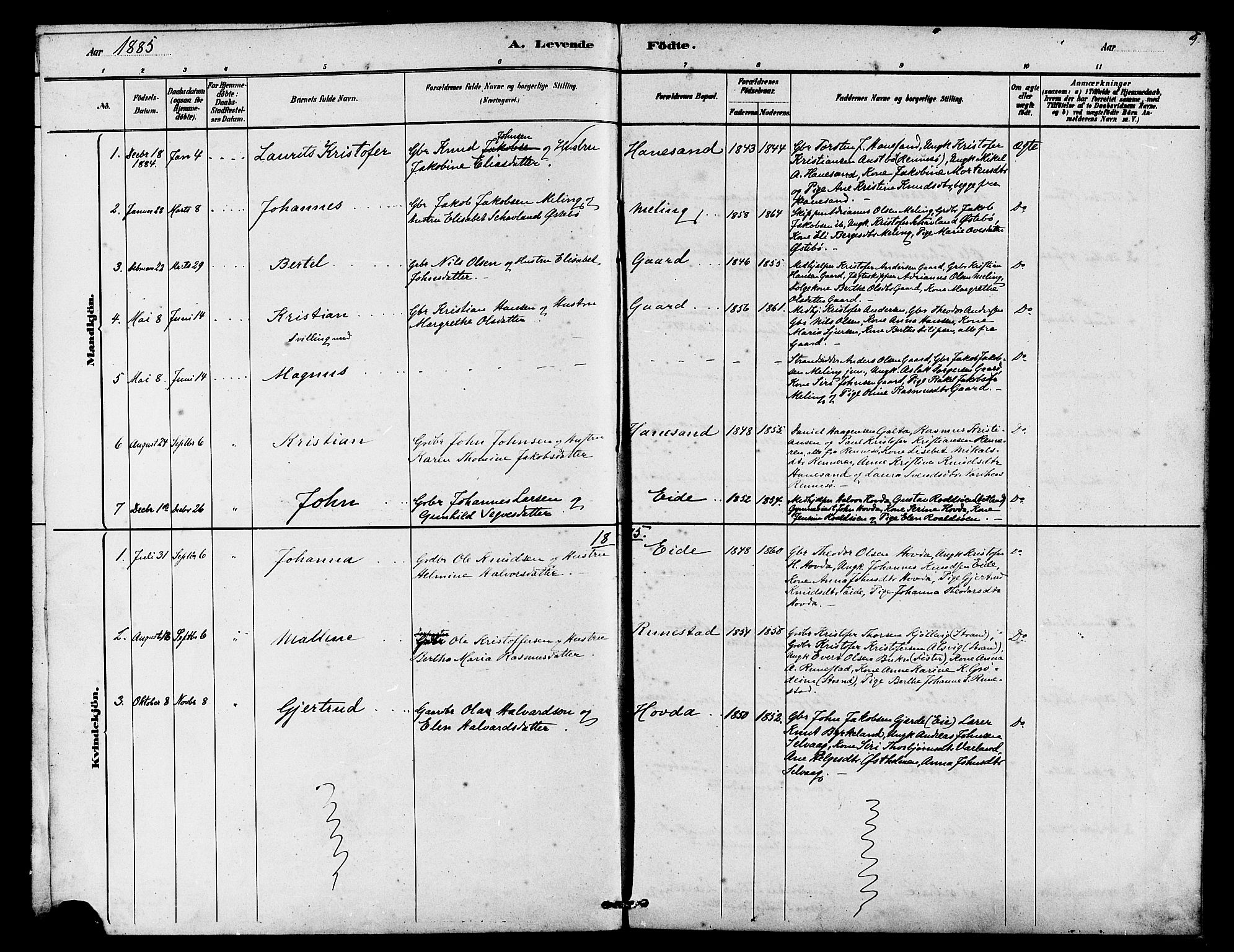 Finnøy sokneprestkontor, SAST/A-101825/H/Ha/Haa/L0009: Ministerialbok nr. A 9, 1879-1888, s. 9