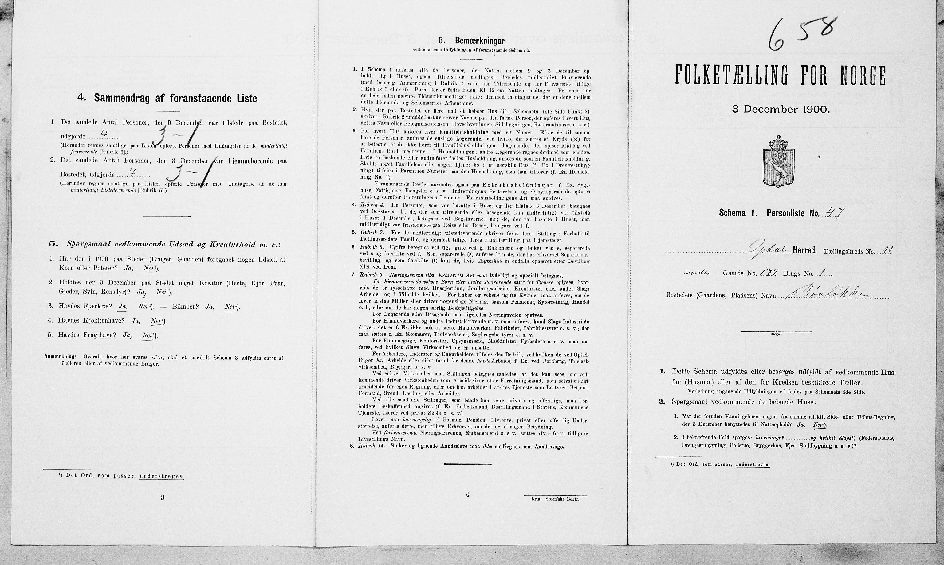 SAT, Folketelling 1900 for 1634 Oppdal herred, 1900, s. 940