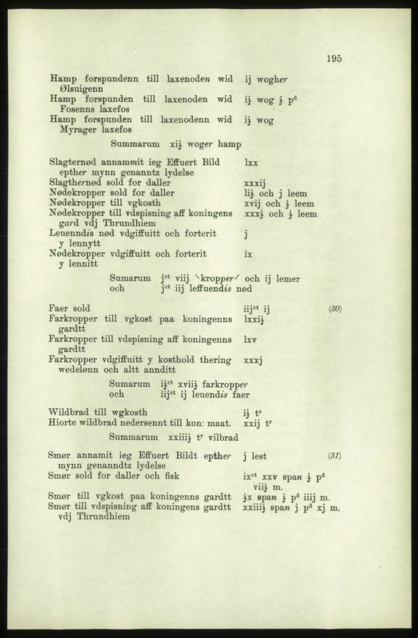 Publikasjoner utgitt av Arkivverket, PUBL/PUBL-001/C/0006: Bind 6: Rekneskapsbøker for Trondheims len 1548-1549 og 1557-1559, 1548-1559, s. 195